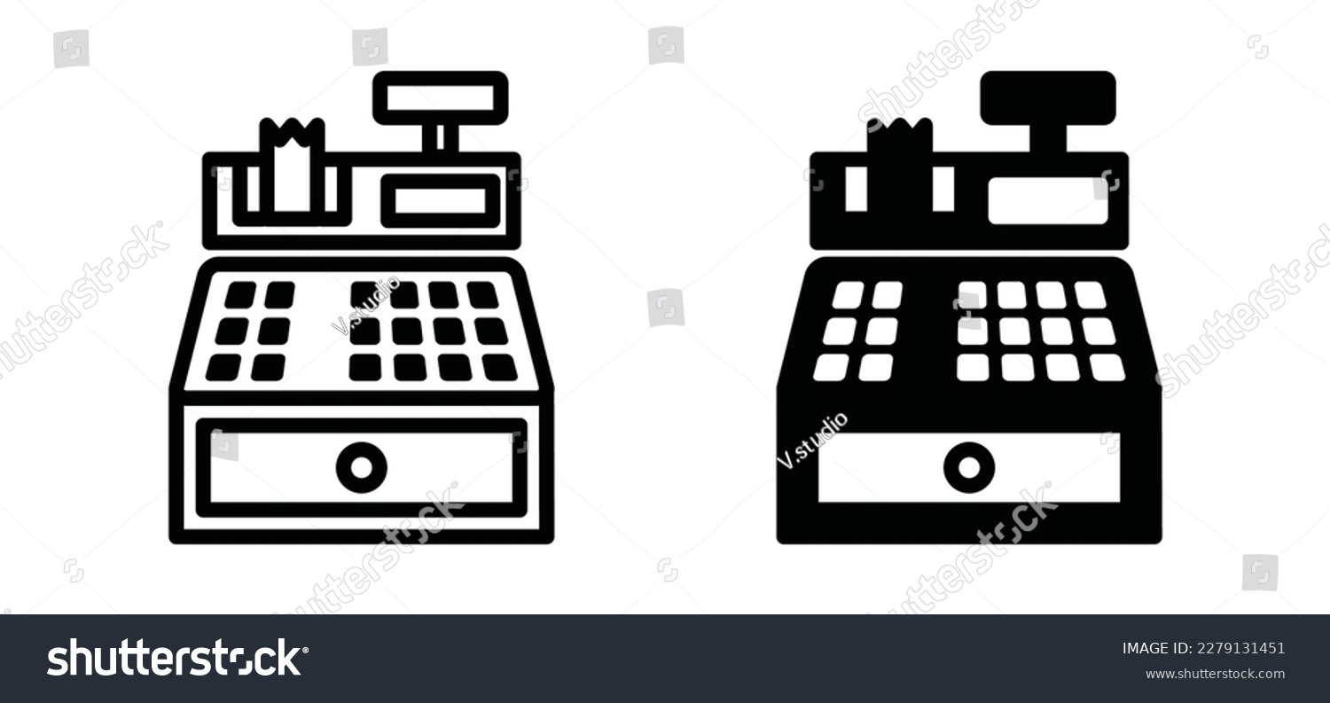 Cashier machine icon. Cash register icons. - Royalty Free Stock Vector ...