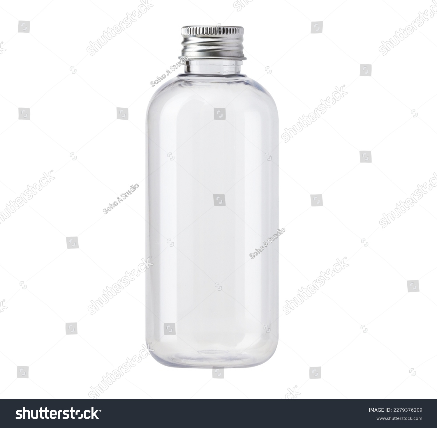 Empty transparent bottle. Packaging for cosmetic medical and other products mock-up with clipping path. #2279376209