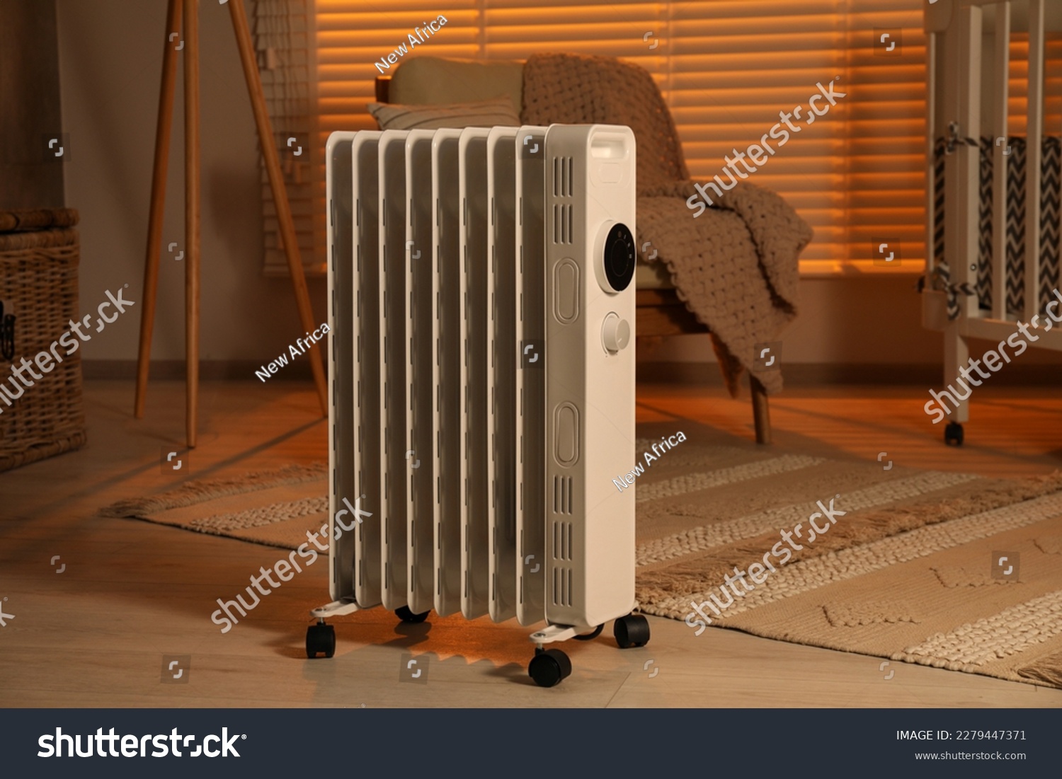 Modern portable electric heater in child room #2279447371