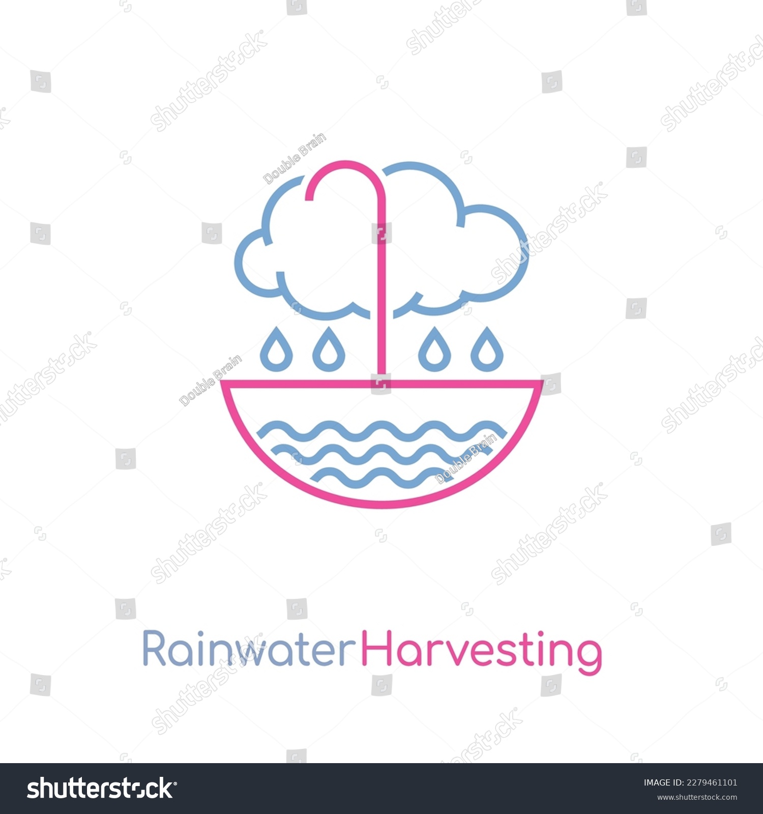 Rainwater Harvesting Sign. Drought Tolerant Logo - Royalty Free Stock ...