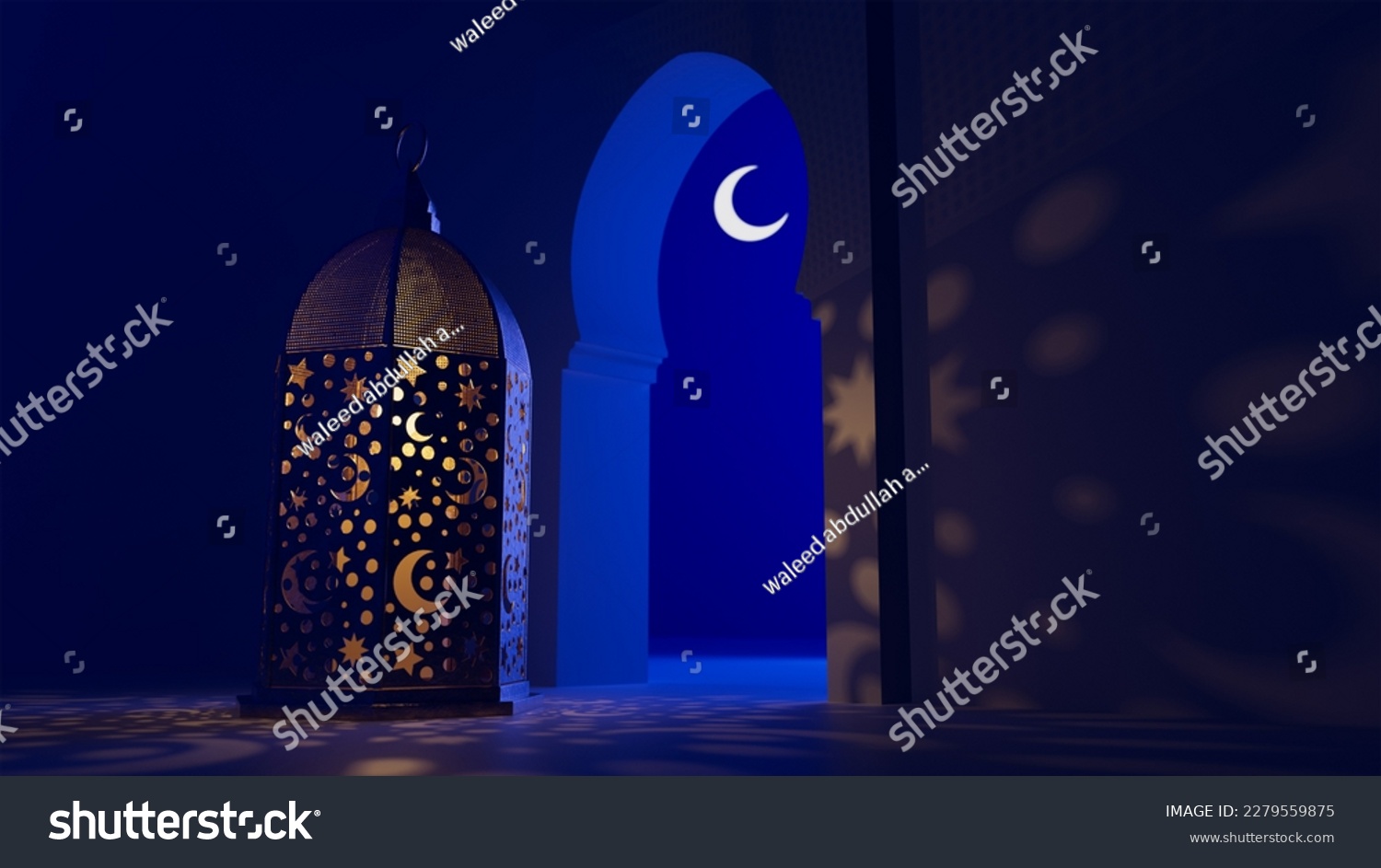 3D wallpaper for Ramadan and Eid al-Fitr - lantern - wall - moon #2279559875
