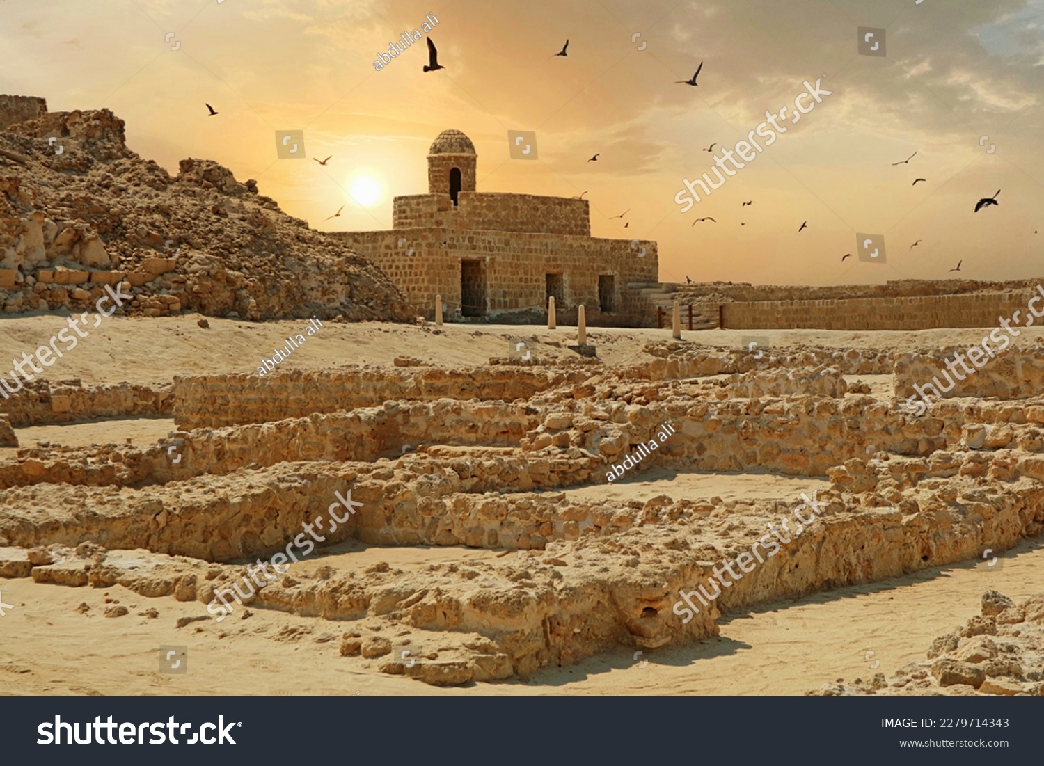 Remains of the Qal'at al-Bahrain Or the Portuguese Fort, UNESCO World Heritage Site in Manama, Bahrain #2279714343