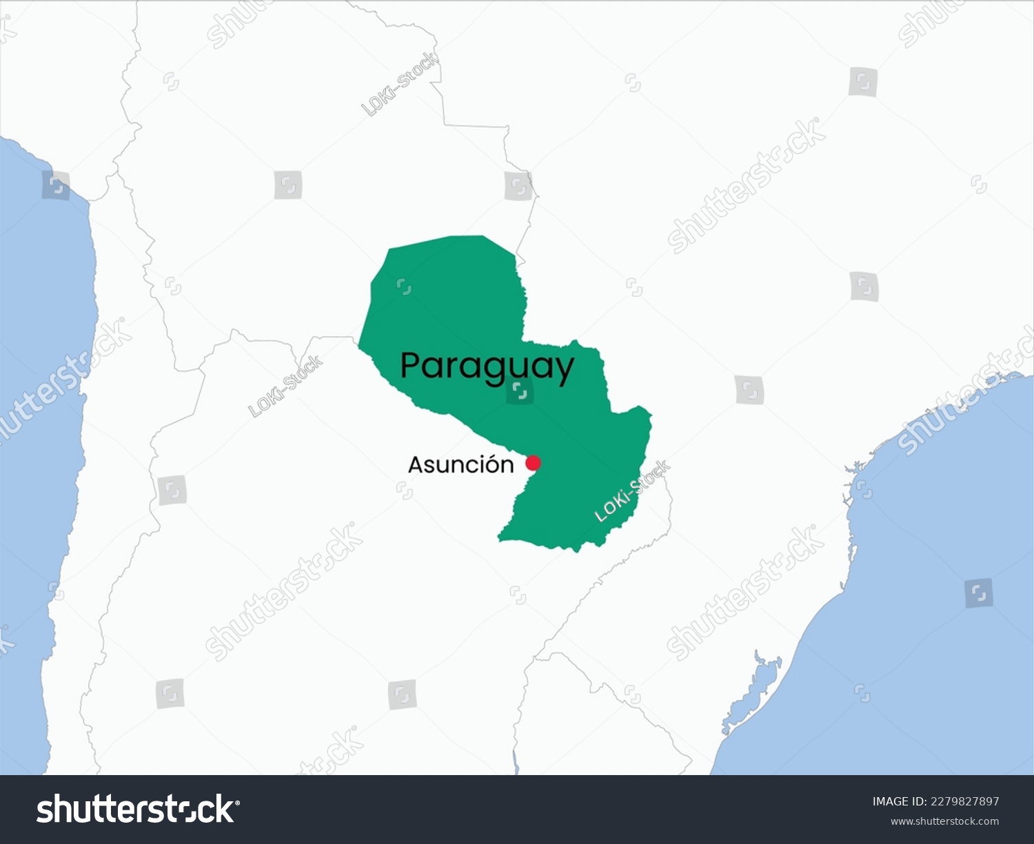 High detailed map of Paraguay - Avopix 2279827897