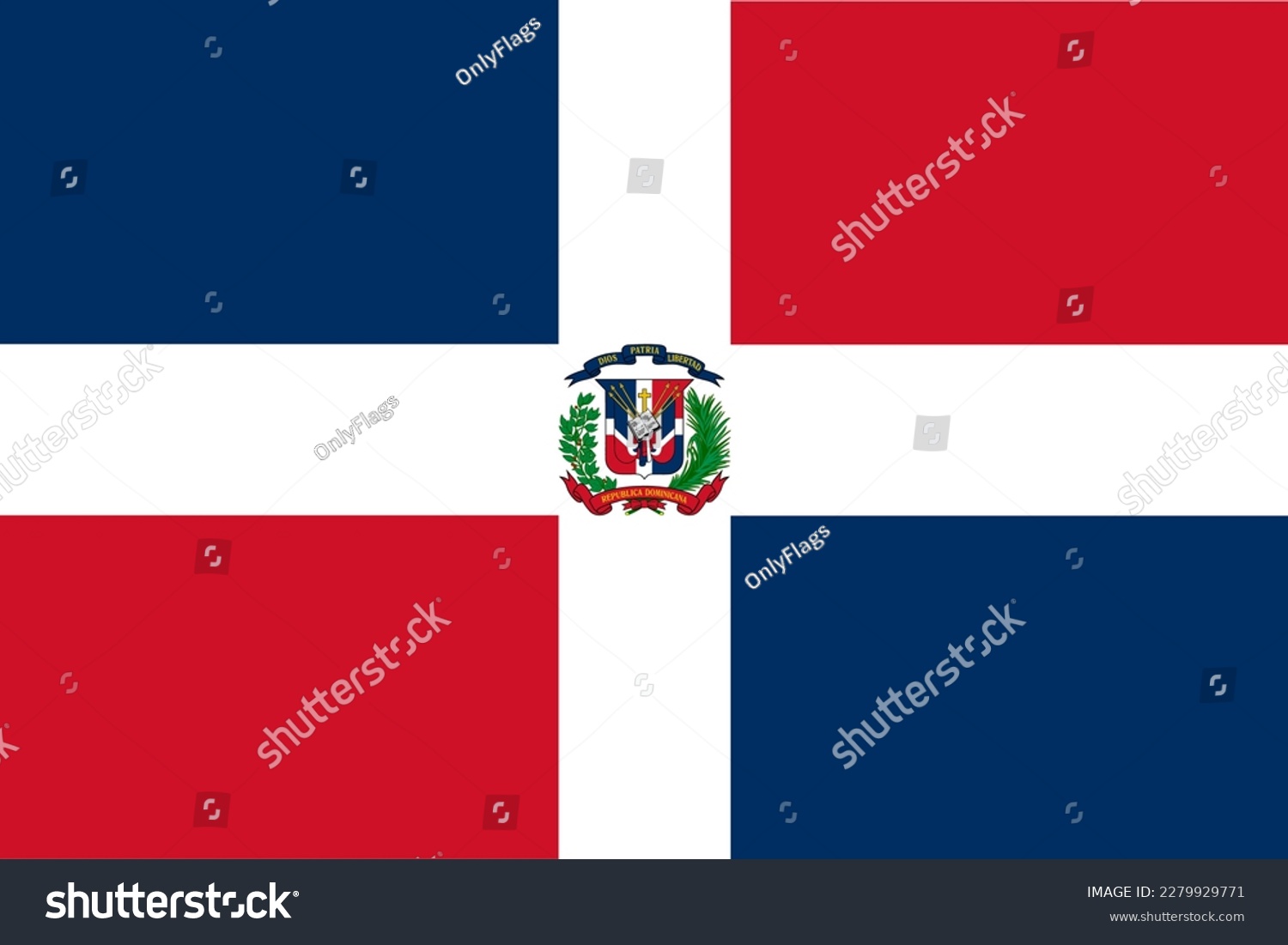 Dominican Republic  flag wave isolated on png or transparent background #2279929771