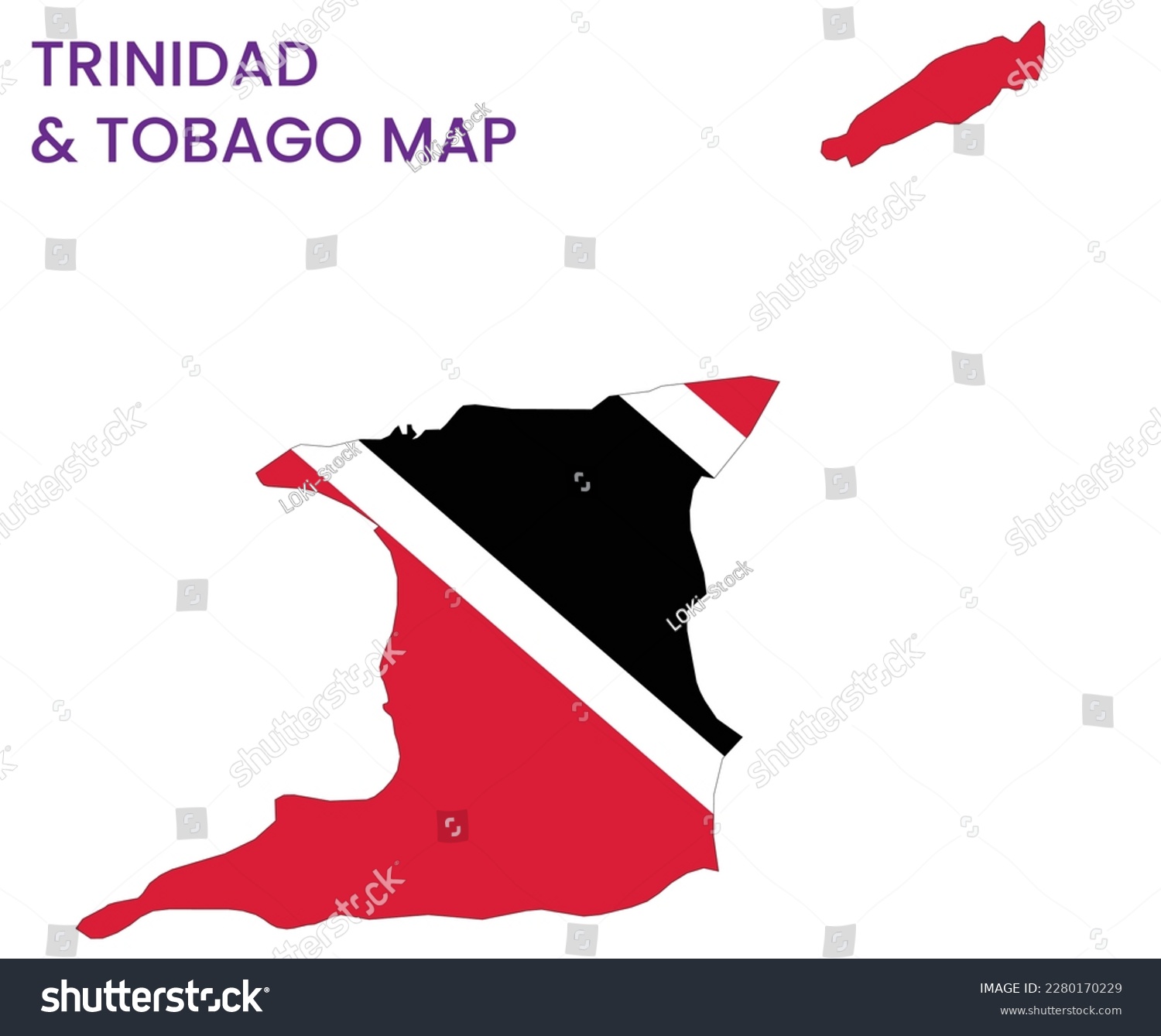 High detailed map of Trinidad and - Avopix 2280170229