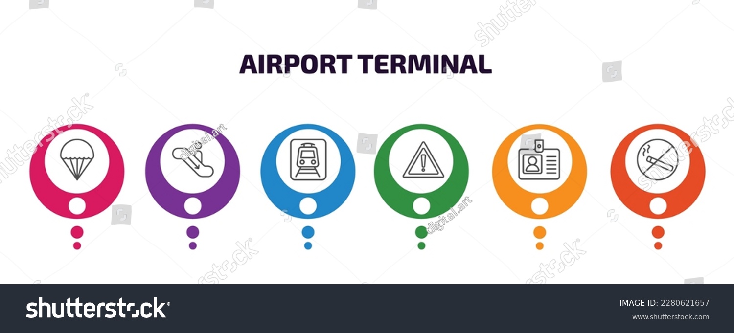 airport terminal infographic template with icons - Royalty Free Stock ...