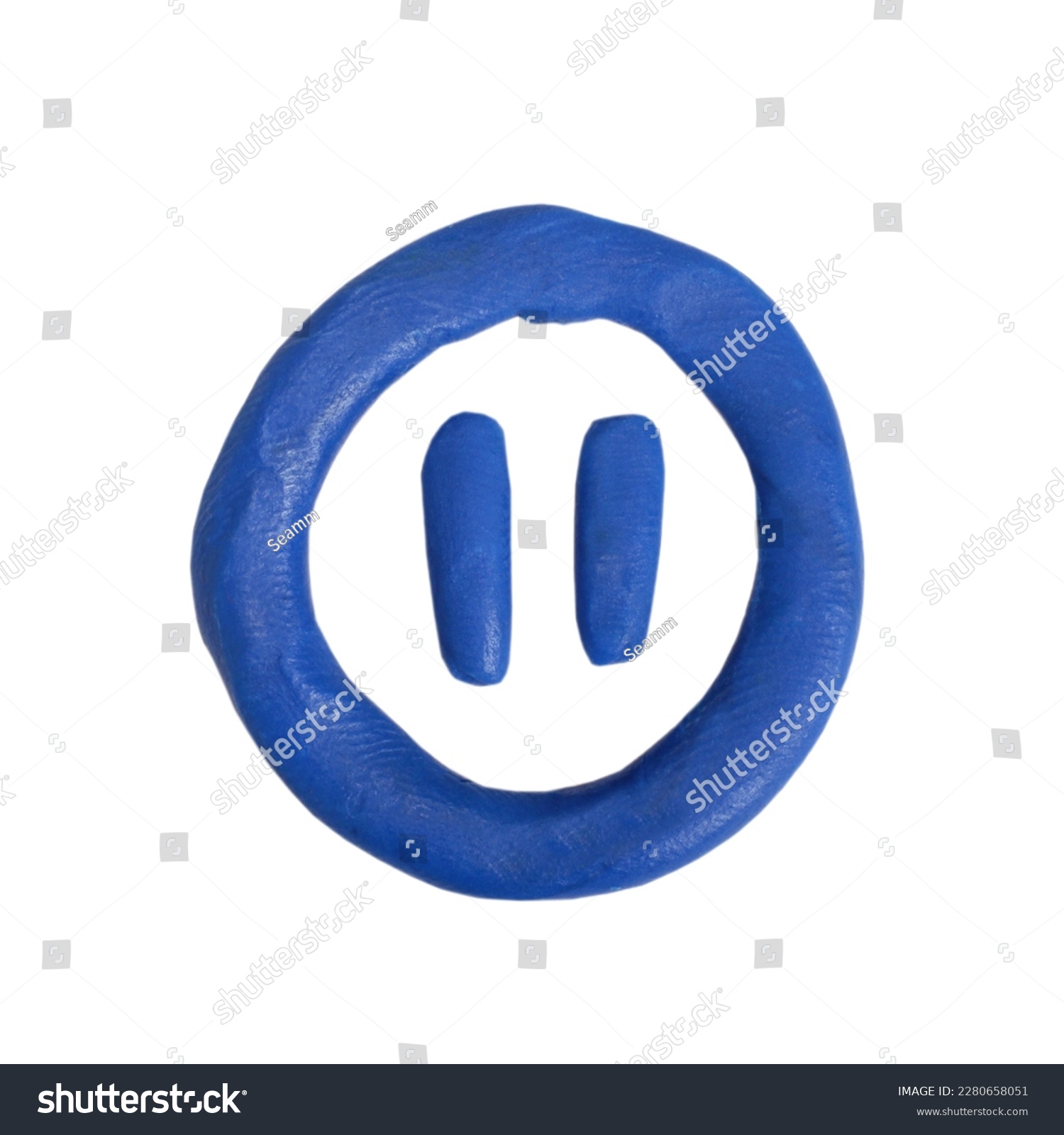 Pause button logo plasticine icon isolated on white background #2280658051