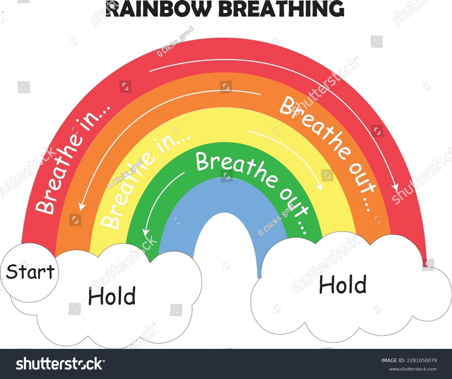 Mindfulness Breathing Exercises Breathing Cards- - Royalty Free Stock ...