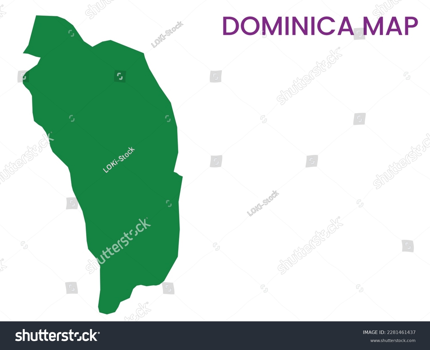 High detailed map of Dominica. Outline map of - Royalty Free Stock ...