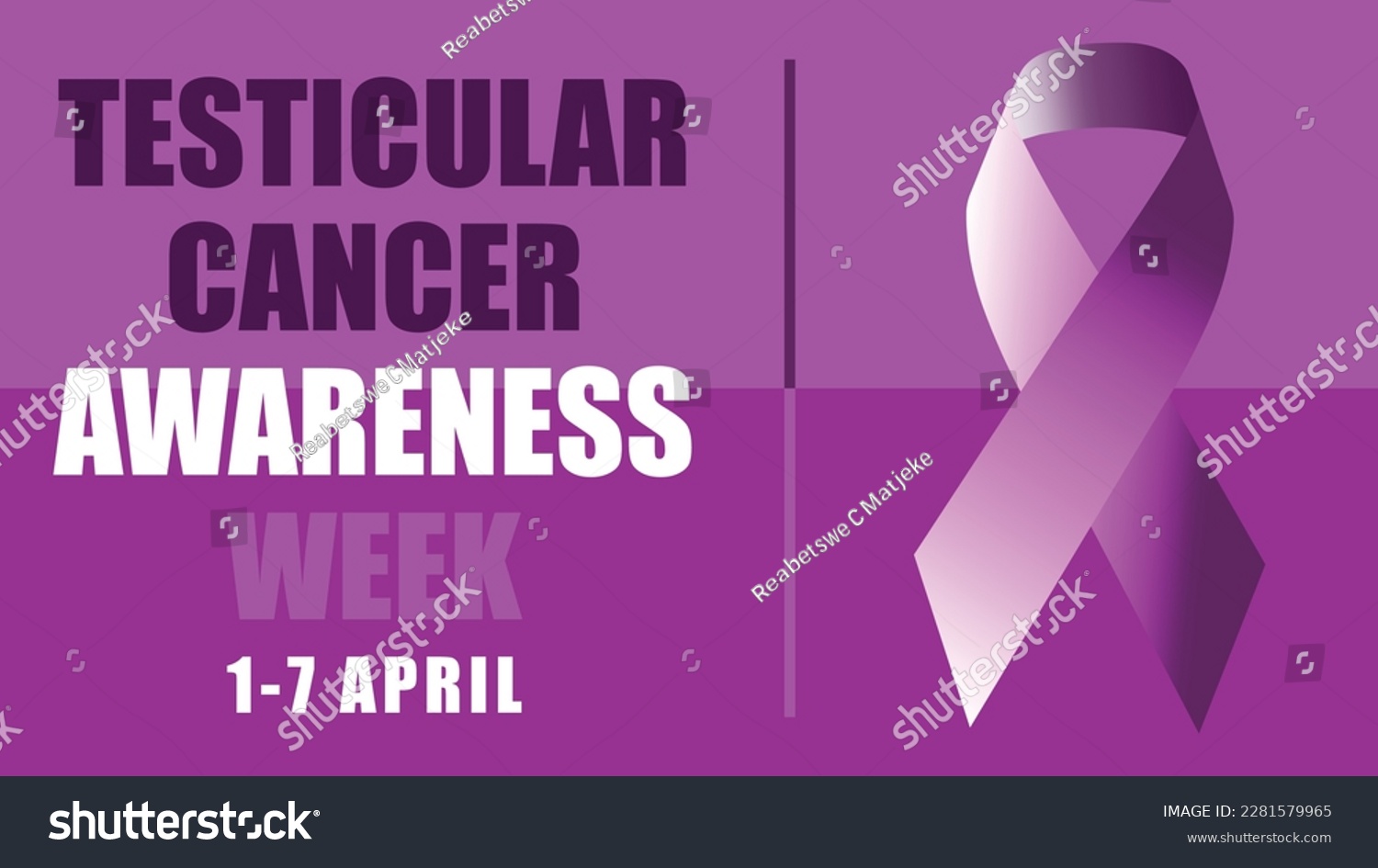 Testicular Cancer Awareness Week Vector Banner Royalty Free Stock Vector 2281579965