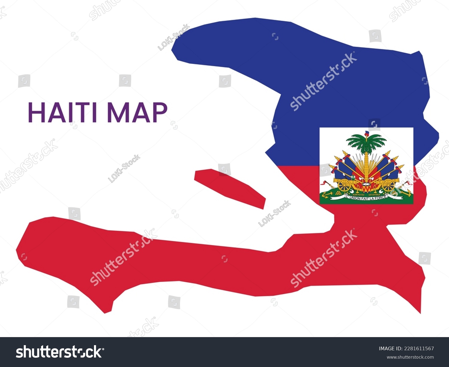 High detailed map of Haiti Outline - Avopix 2281611567