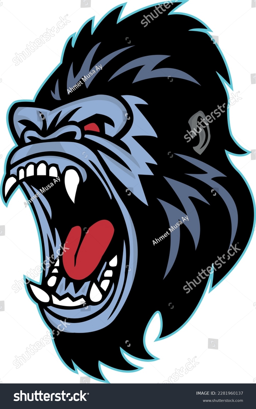 gorilla head gorilla mascot gorilla head mascot - Royalty Free Stock ...