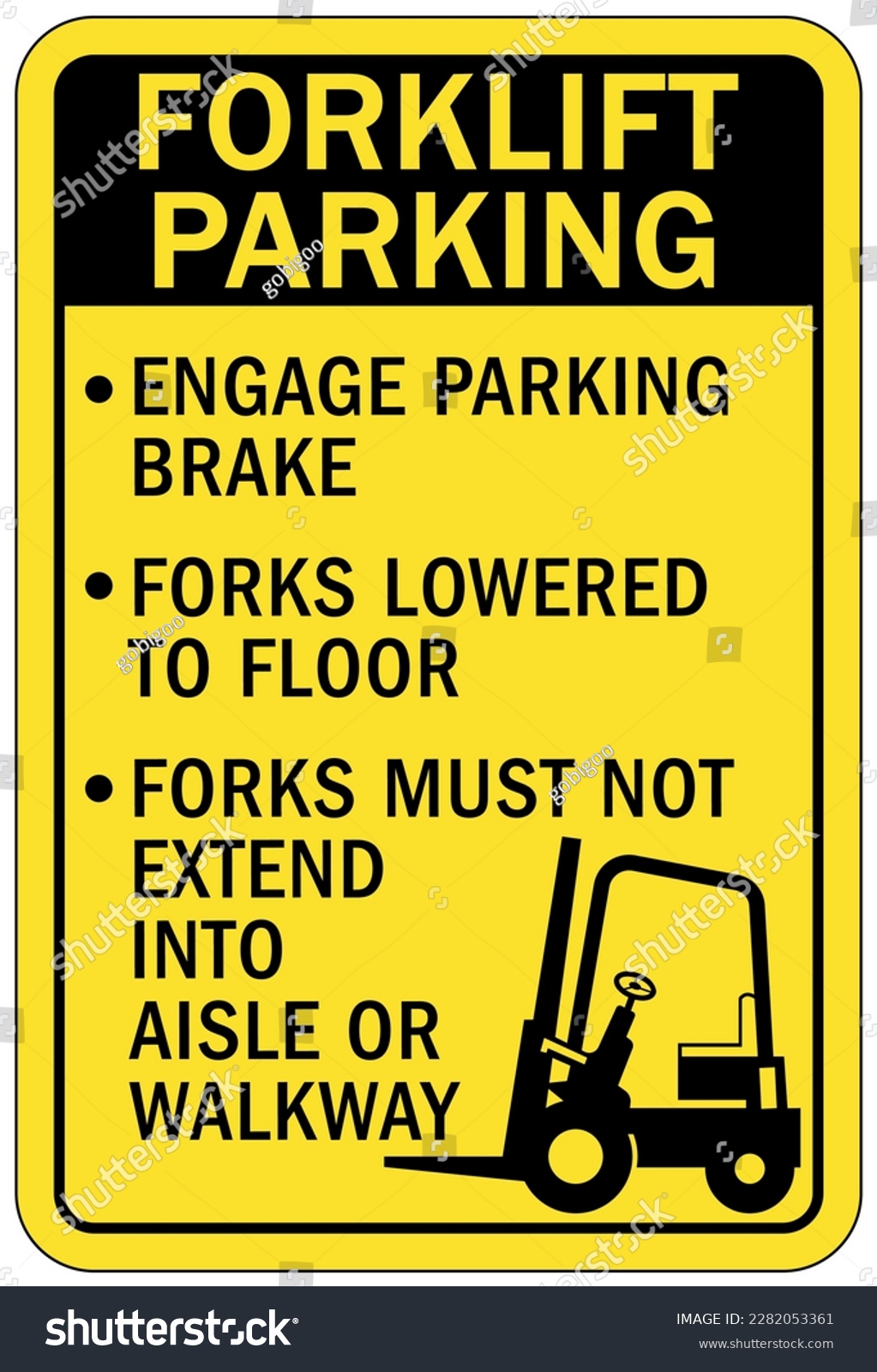 Forklift Safety Sign And Labels Forklift Area Royalty Free Stock Vector 2282053361 2806