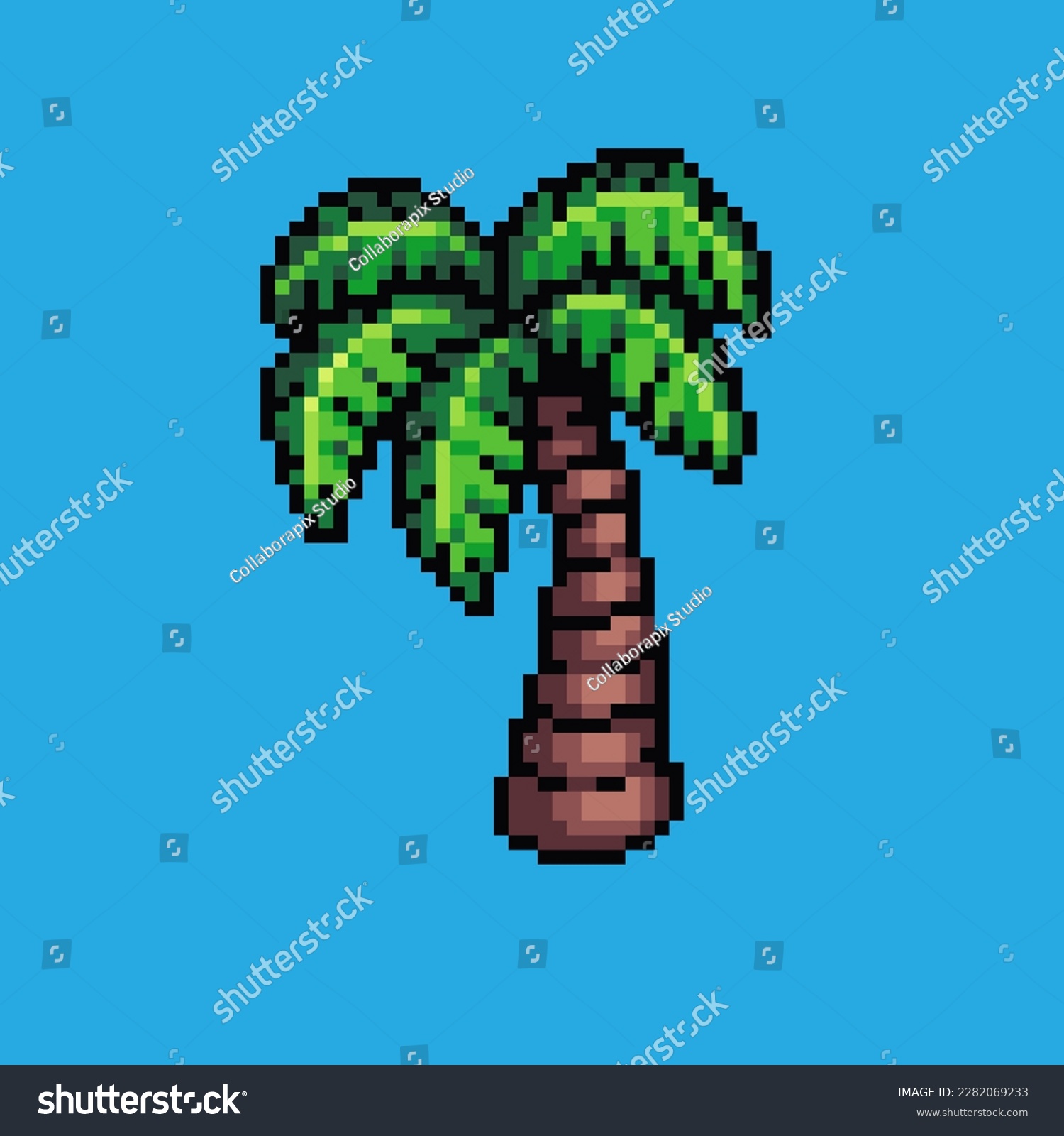 Pixel art illustration Palm tree. Pixelated palm - Royalty Free Stock ...