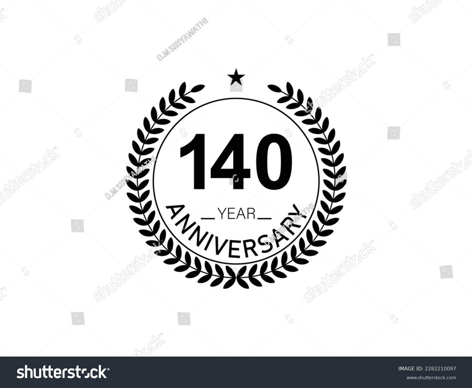 140 years anniversary logo template isolated on - Royalty Free Stock ...