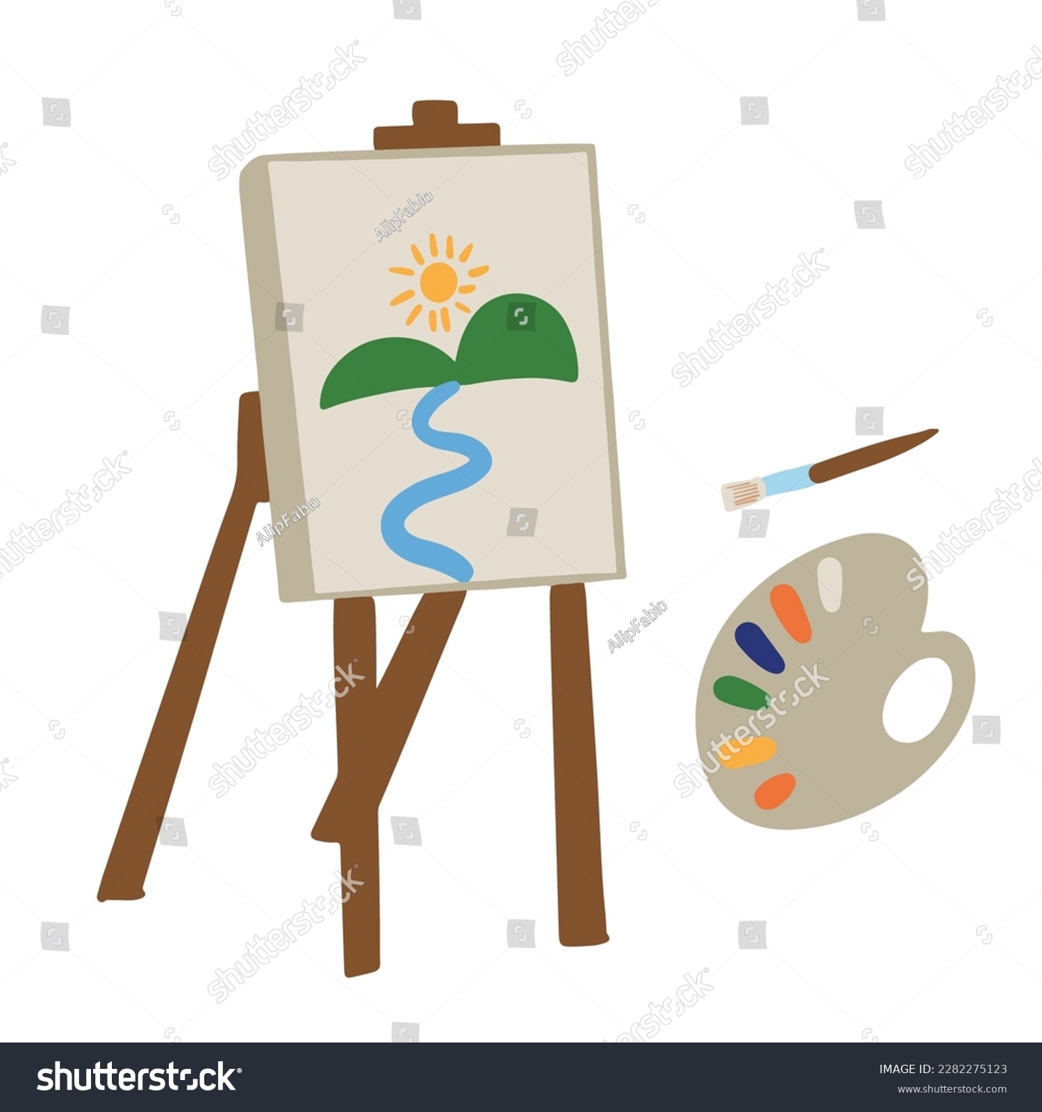 Painting Canvas and color palettes ,good for - Royalty Free Stock ...