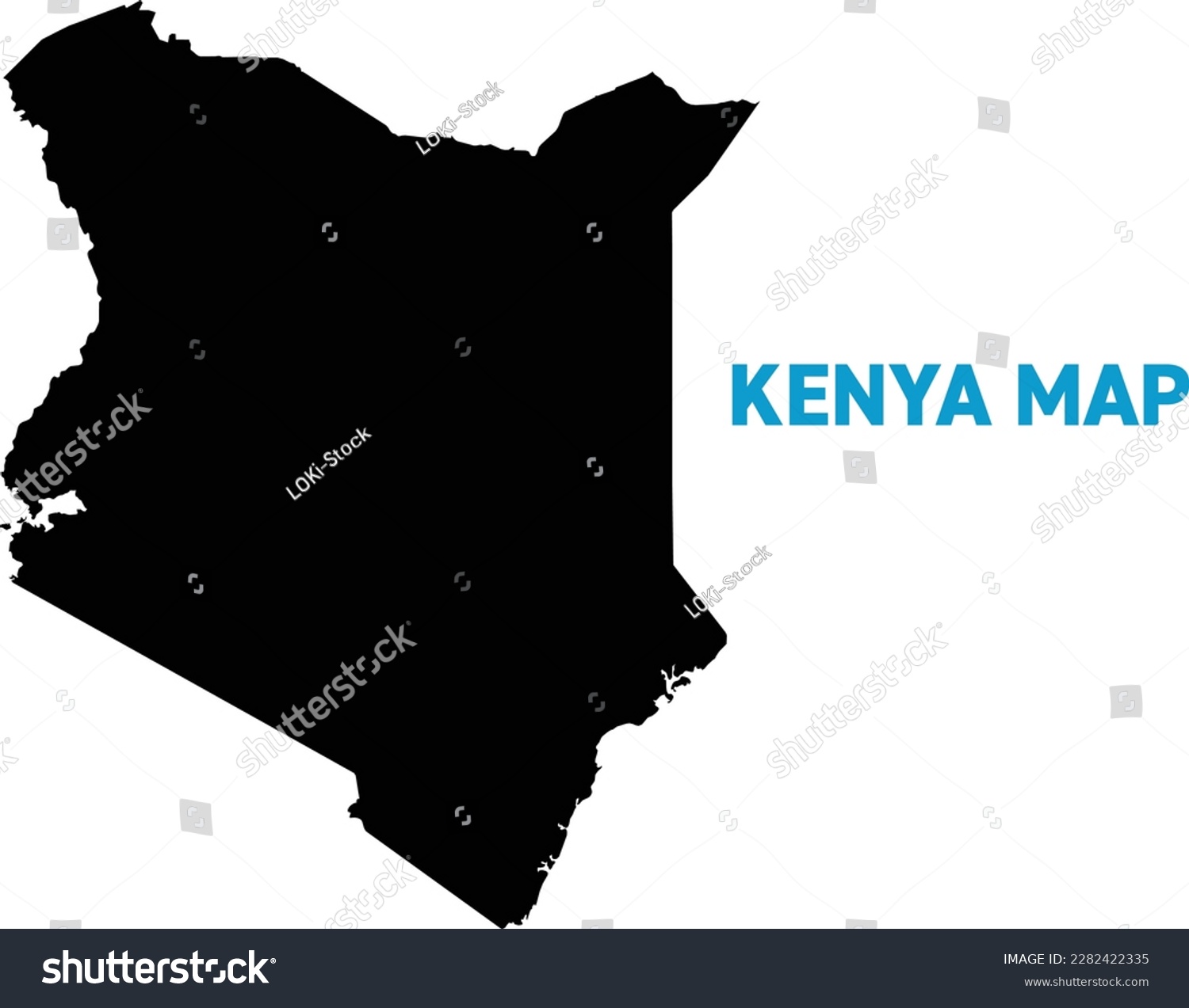 High Detailed Map Of Kenya Outline Map Of Kenya Royalty Free Stock   Avopix 2282422335 