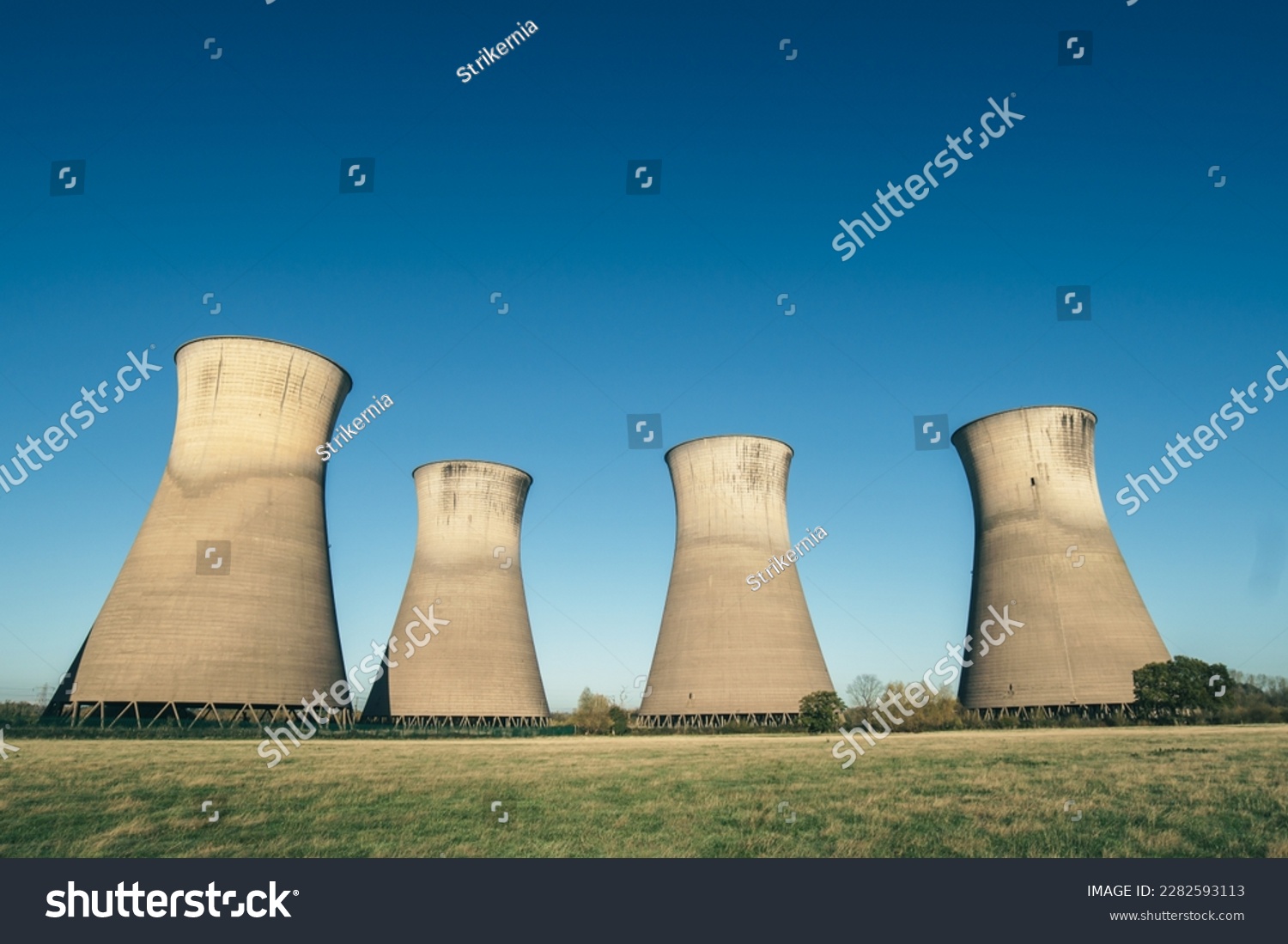 Cooling tower of nuclear power plant.   abandoned power plant.   #2282593113