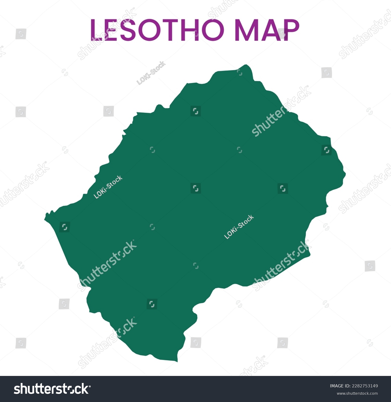 High detailed map of Lesotho. Outline map of - Royalty Free Stock ...