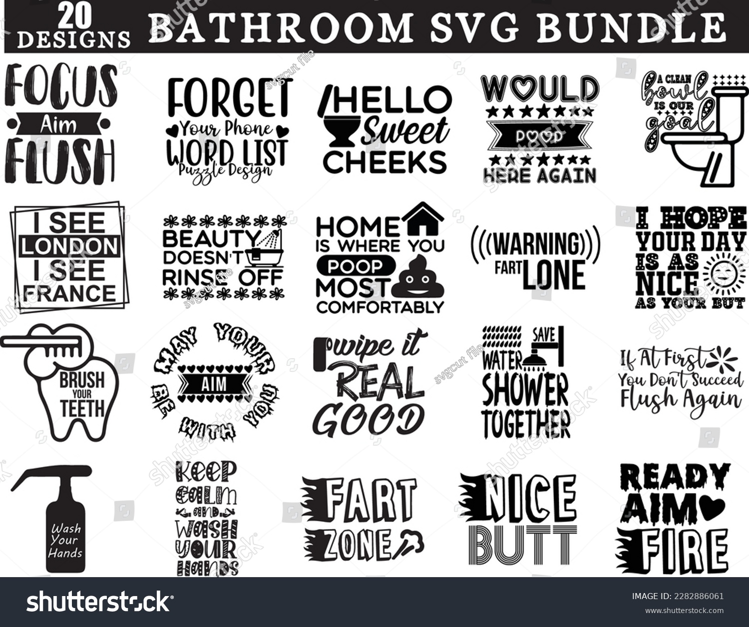 Bathroom Svg,Bathroom Signs Svg,Funny Bathroom - Royalty Free Stock ...