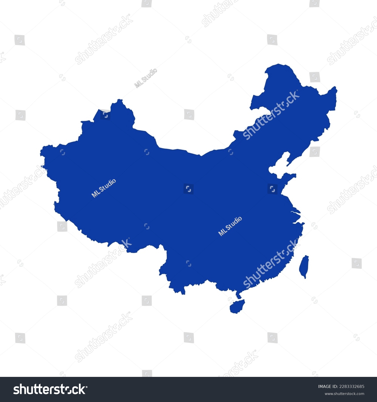 China map. Vector map of China. - Royalty Free Stock Vector 2283332685 ...