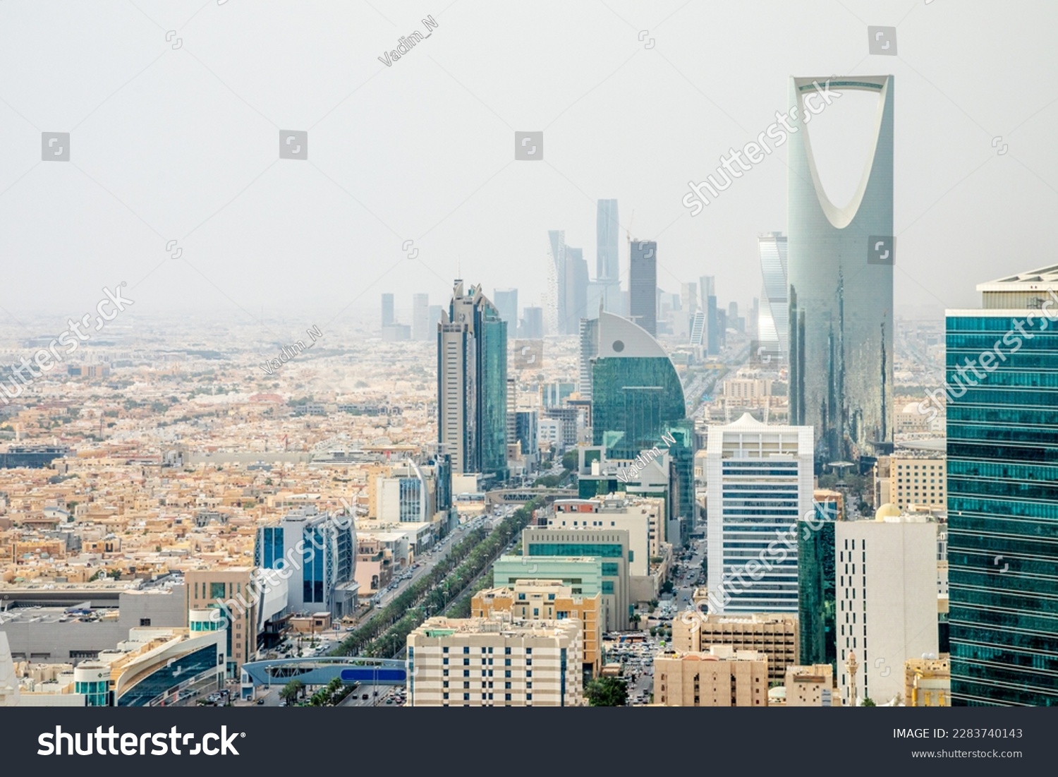 Aerial panorama of downtown of Riyadh city, Al Riyadh, Saudi Arabia #2283740143
