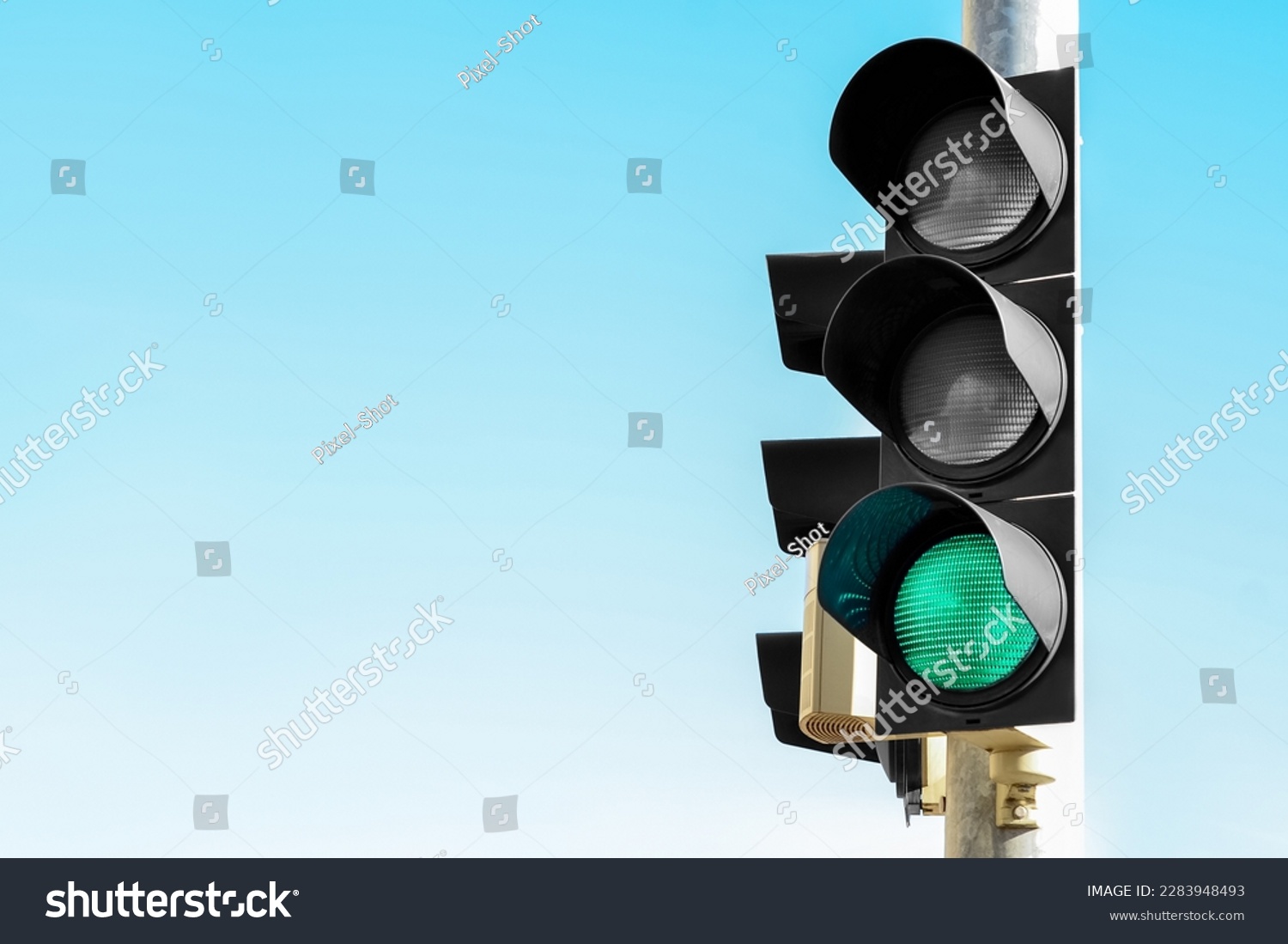 View of traffic lights city, closeup #2283948493