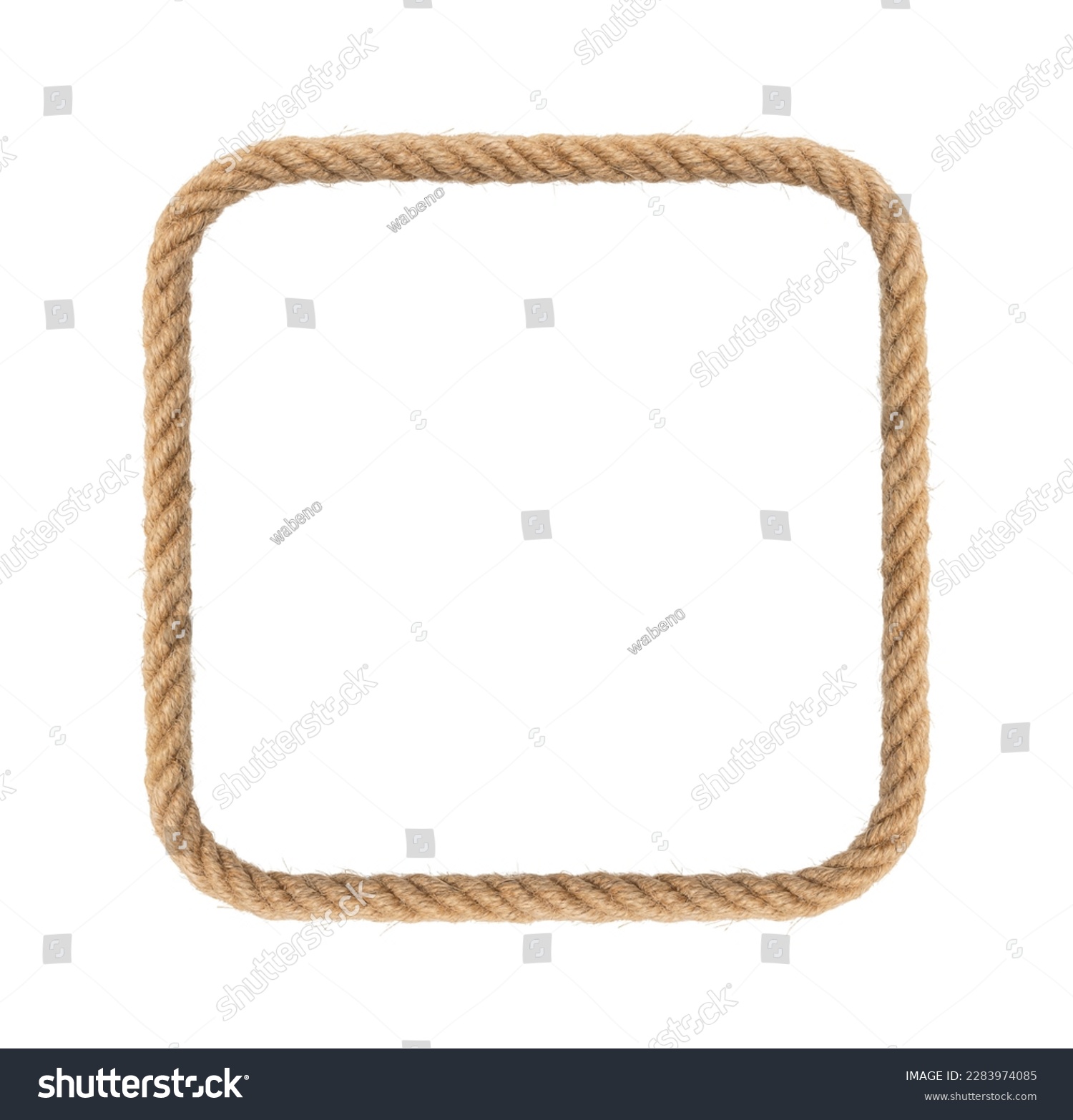 Rope frame in shape square -Endless rope loop isolated on white #2283974085
