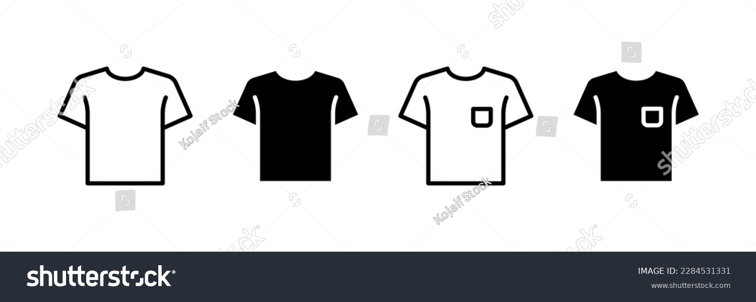 T-shirt vector icon set. Clothing symbol. Tee logo for mobile concept and web design #2284531331