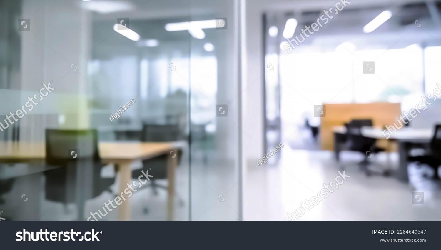 Abstract blurred office interior room #2284649547
