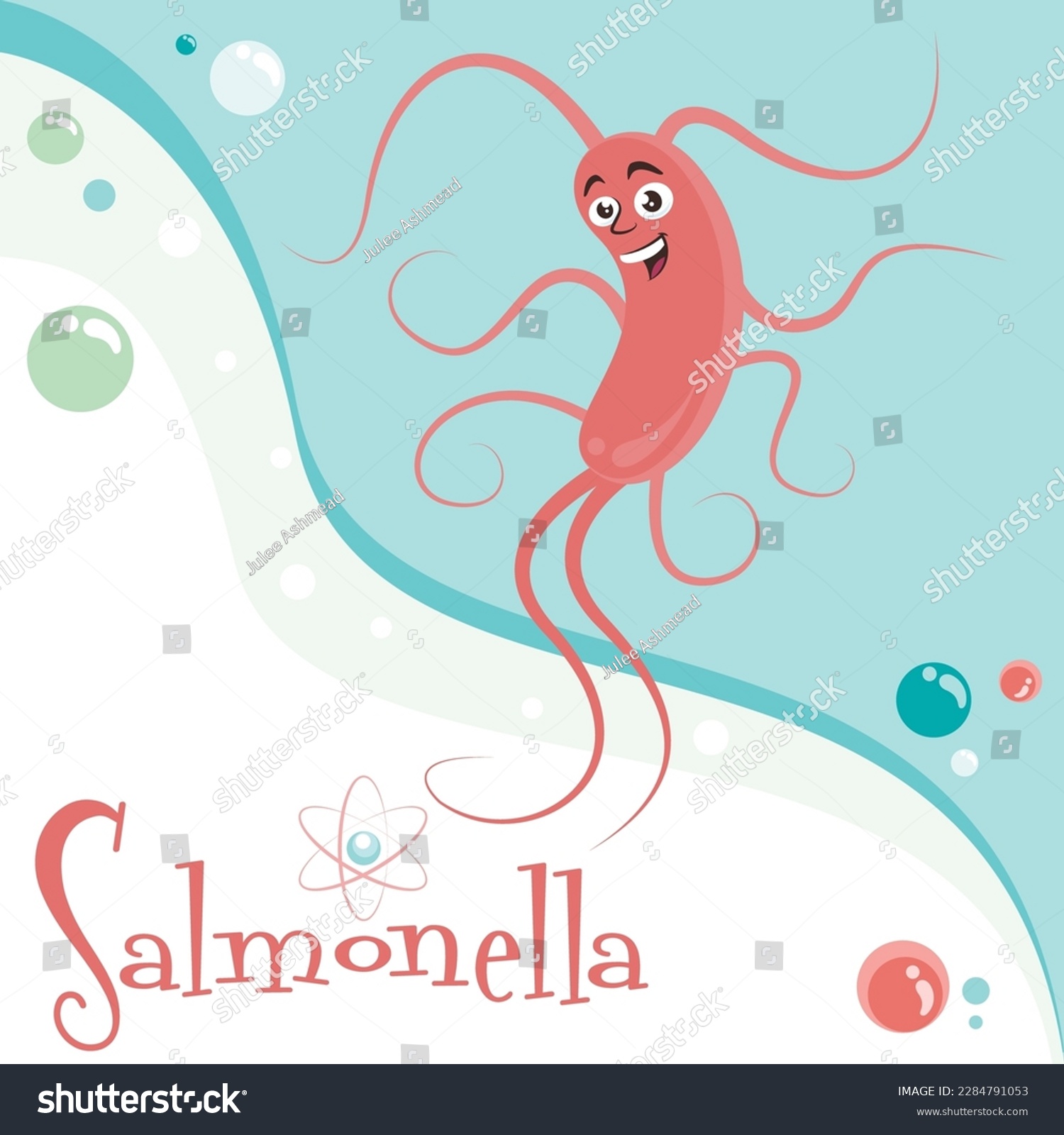 Cartoon Character of Salmonella Bacteria - Royalty Free Stock Vector ...