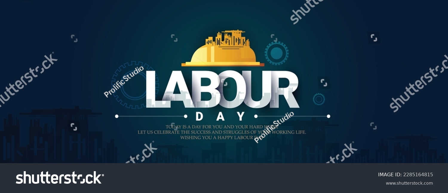 vector poster of Labor Day On 1st May hand lettring with tools.
 #2285164815