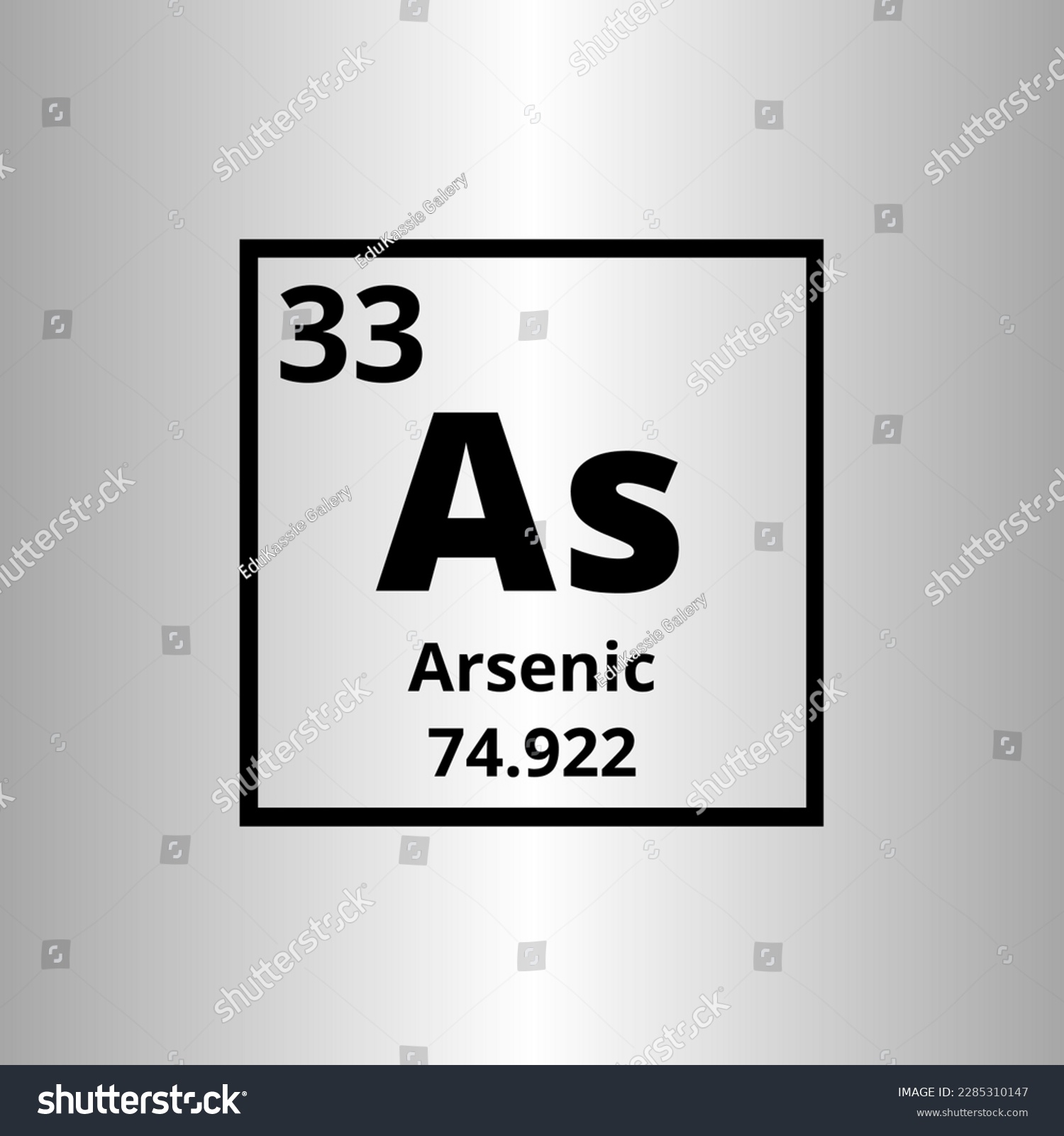 Arsenic As periodic table of elements vector - Royalty Free Stock ...