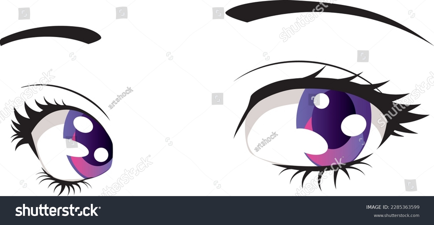 Big purple female eyes in anime style - Royalty Free Stock Vector ...