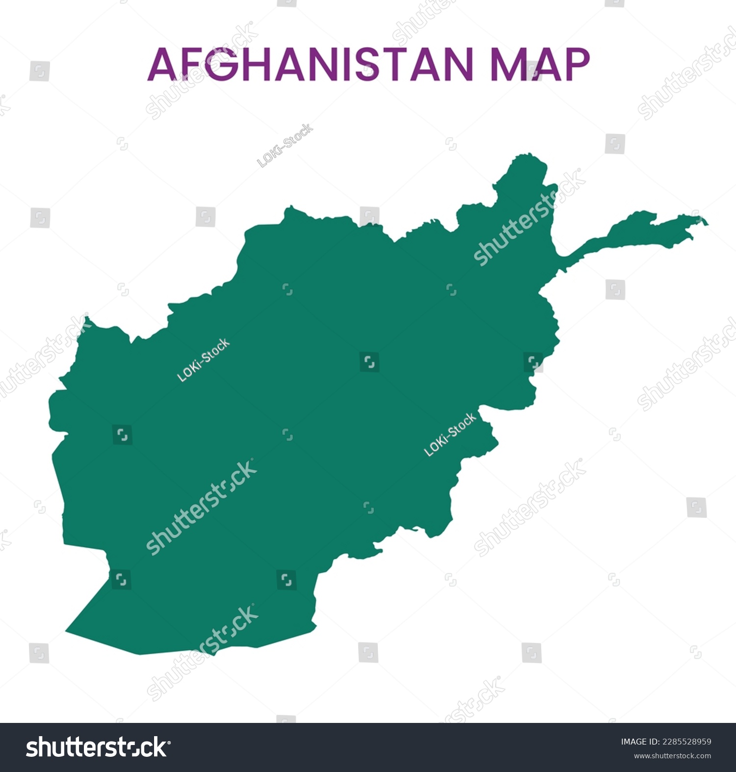 High detailed map of Afghanistan. Outline map of - Royalty Free Stock ...