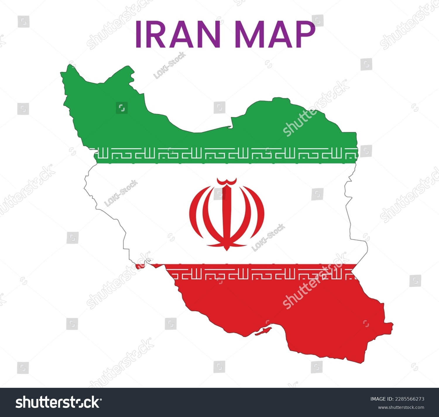 High Detailed Map Of Iran Outline Map Of Iran Royalty Free Stock Vector 2285566273