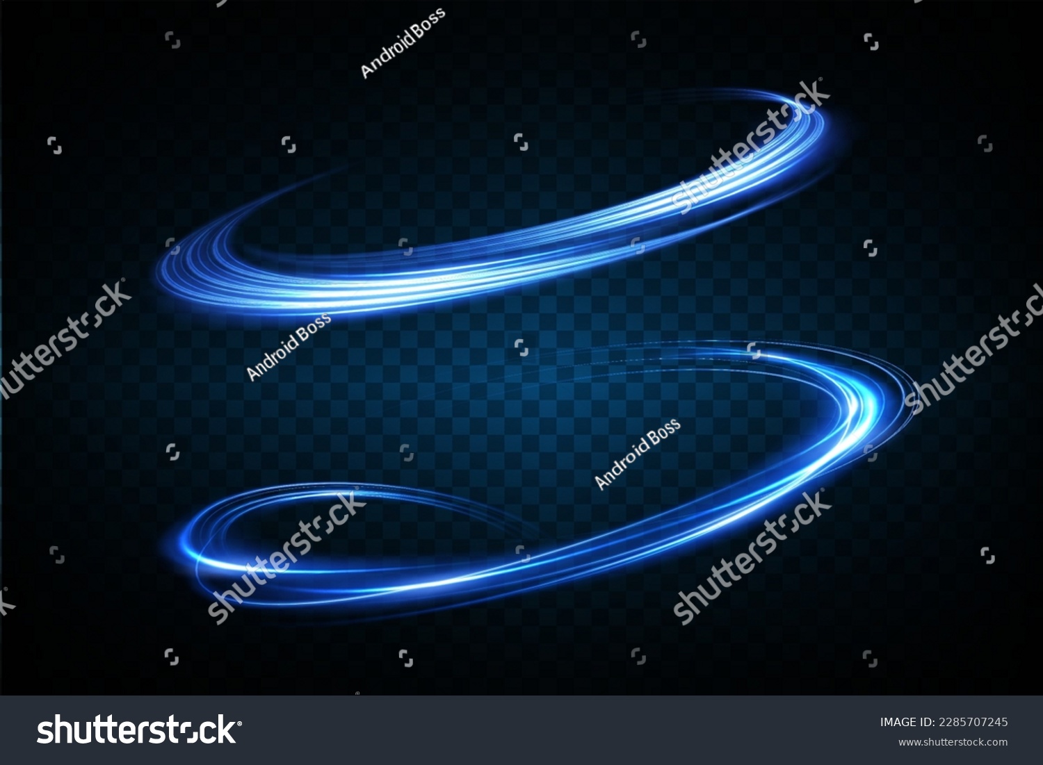 Set of abstract light lines of movement and speed. light blue ellipse. Brilliant galaxy. Glowing podium. Space tunnel. Light everyday glowing effect. semicircular wave, light vortex wake. Bright spira #2285707245
