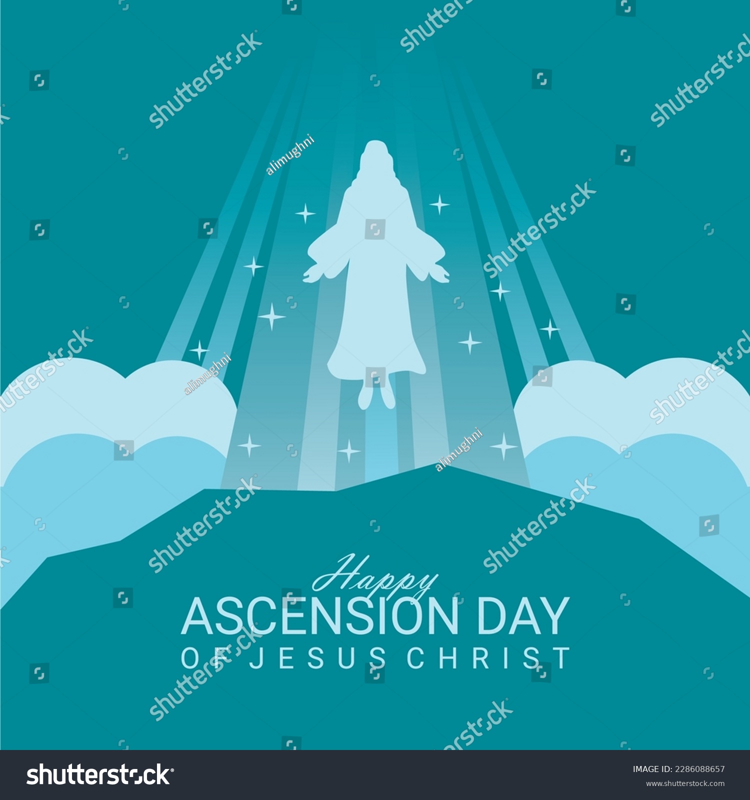 ascension day of jesus christ poster template Royalty Free Stock