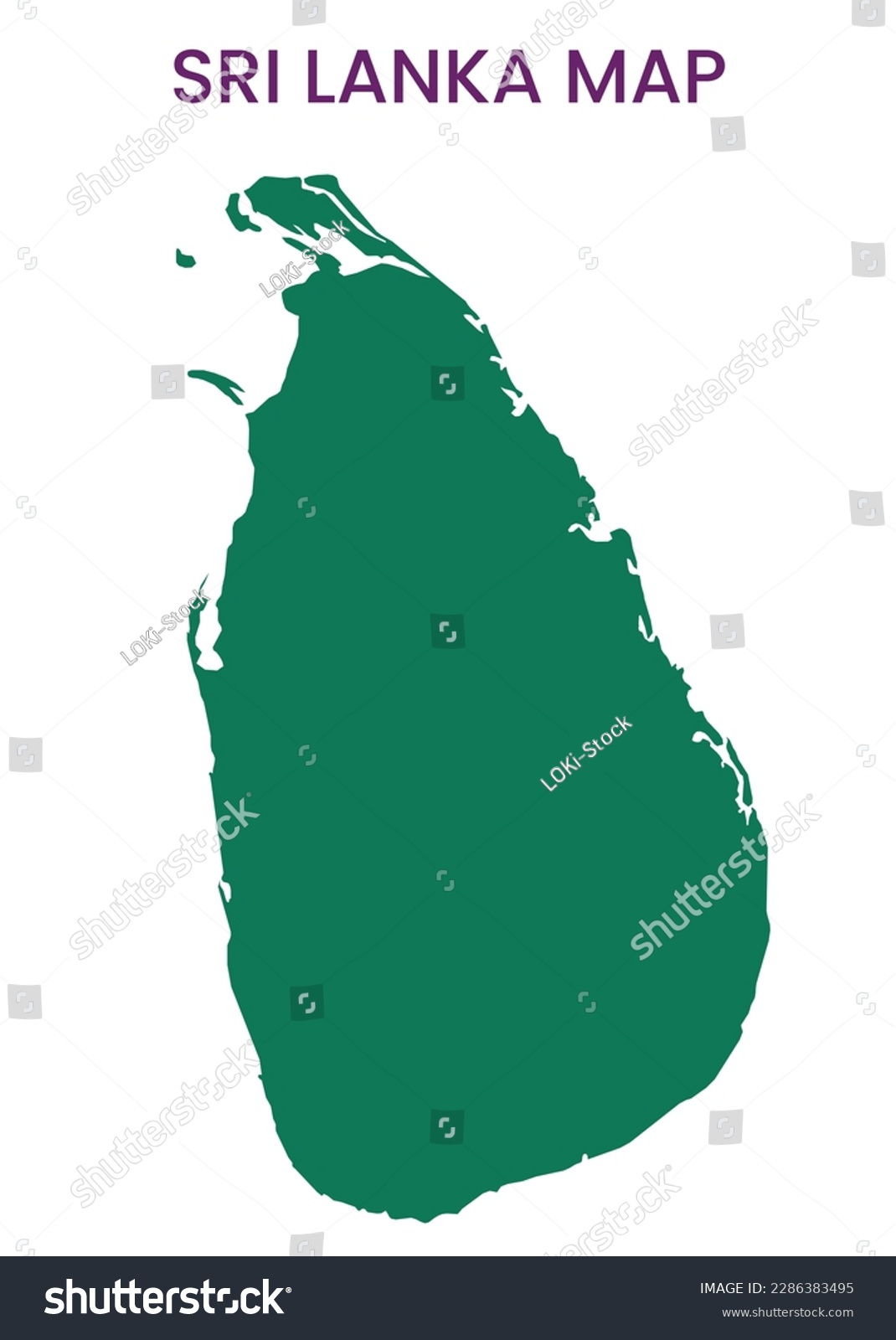 High detailed map of Sri Lanka. Outline map of - Royalty Free Stock ...