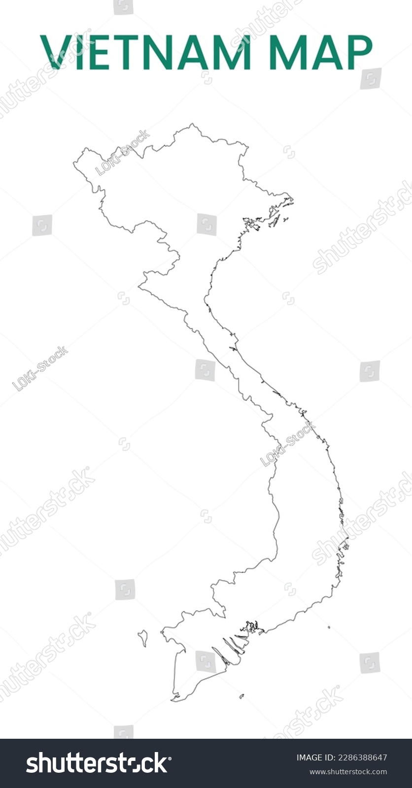 High Detailed Map Of Vietnam Outline Map Of Royalty Free Stock Avopix 2286388647