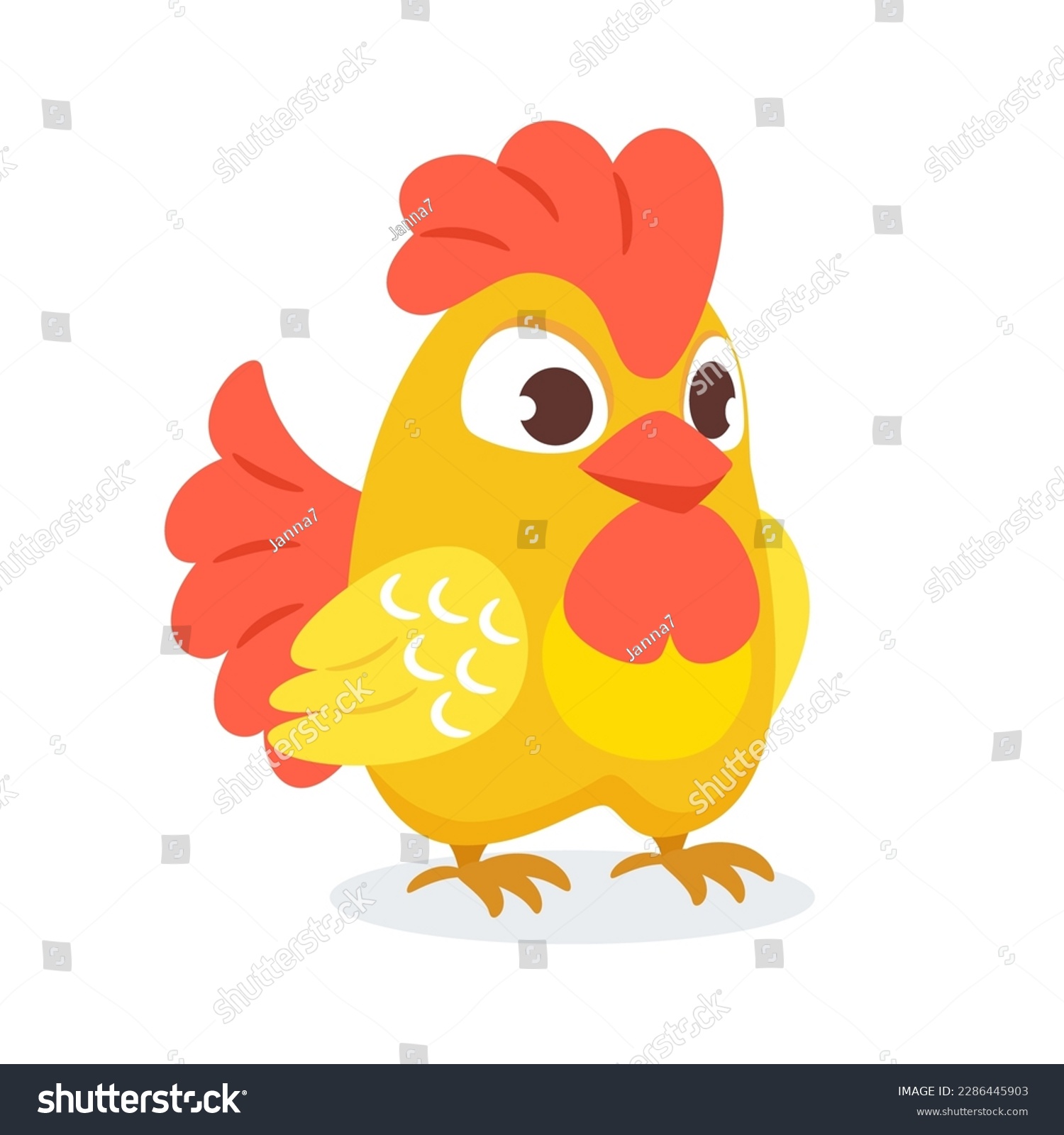 Vector illustration of a cute colorful rooster. - Royalty Free Stock ...