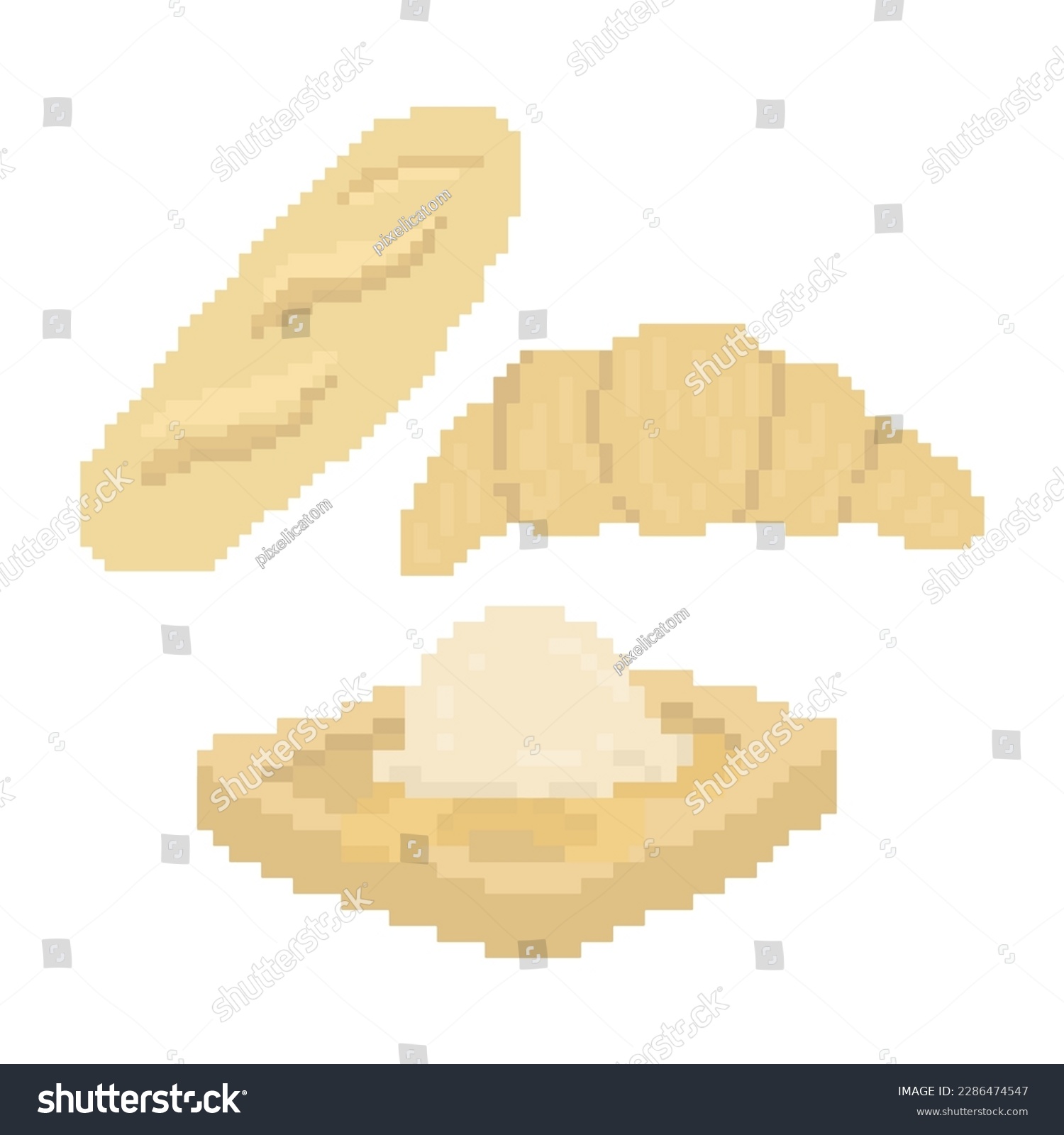 Cute Cafe Bakery Doodle in Pixel Art - Royalty Free Stock Vector ...