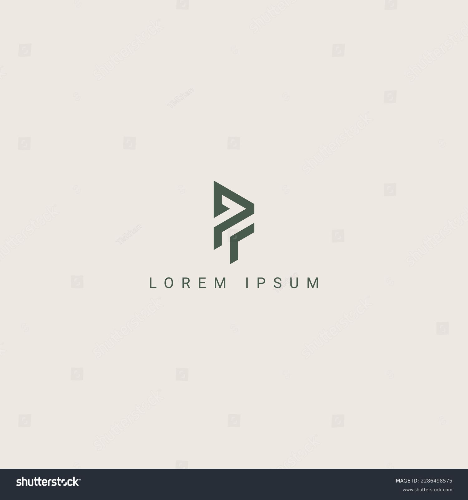 Modern Creative Letter Pf Fp Logo Icon Design Royalty Free Stock