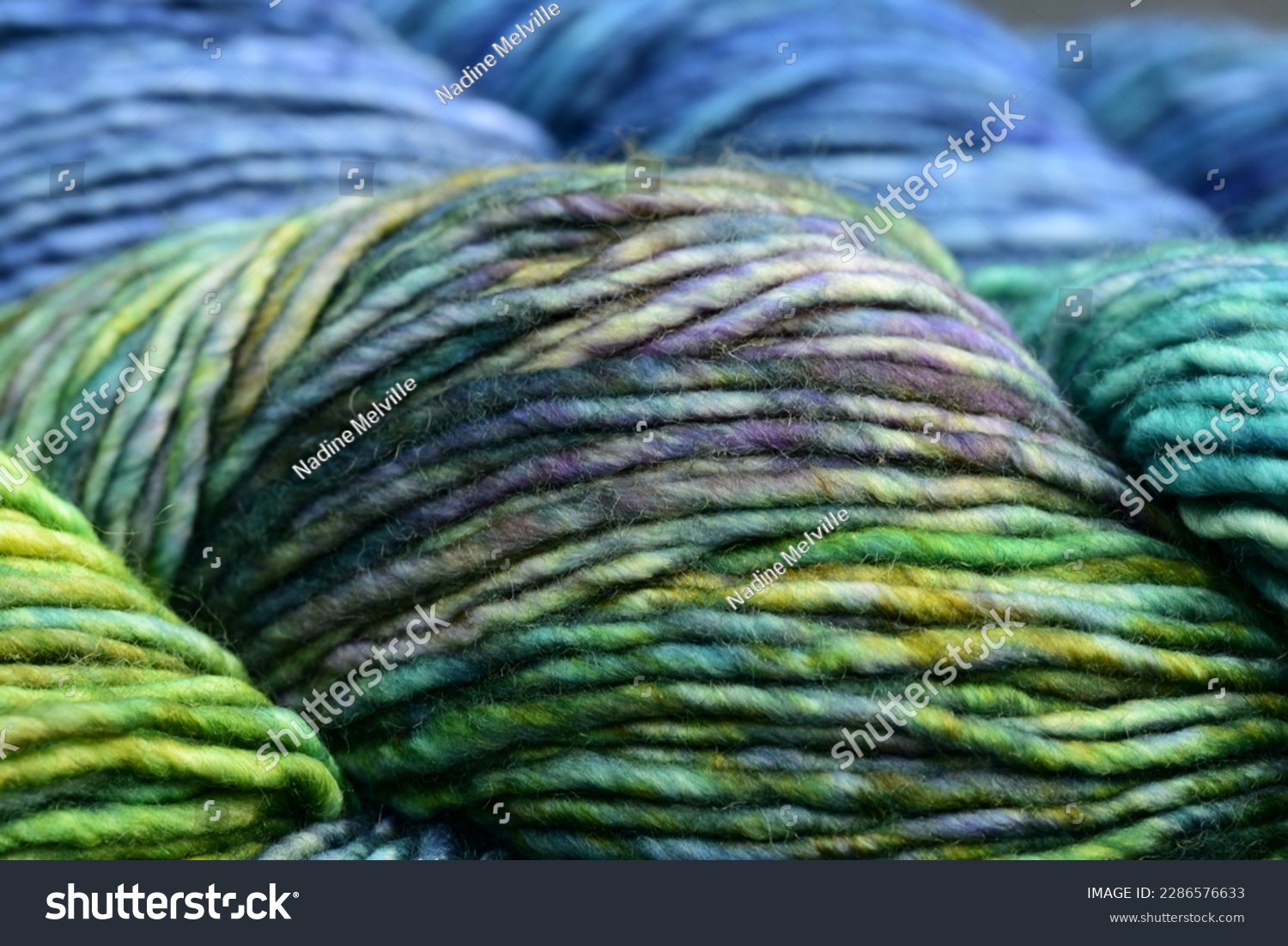 Hand dyed green, blue and purple merino yarn #2286576633
