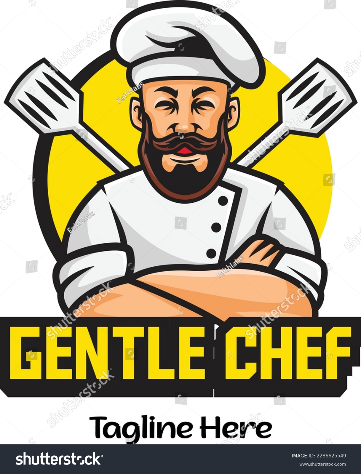 Vector Illustration Of Chef Mascot Logo With Royalty Free Stock