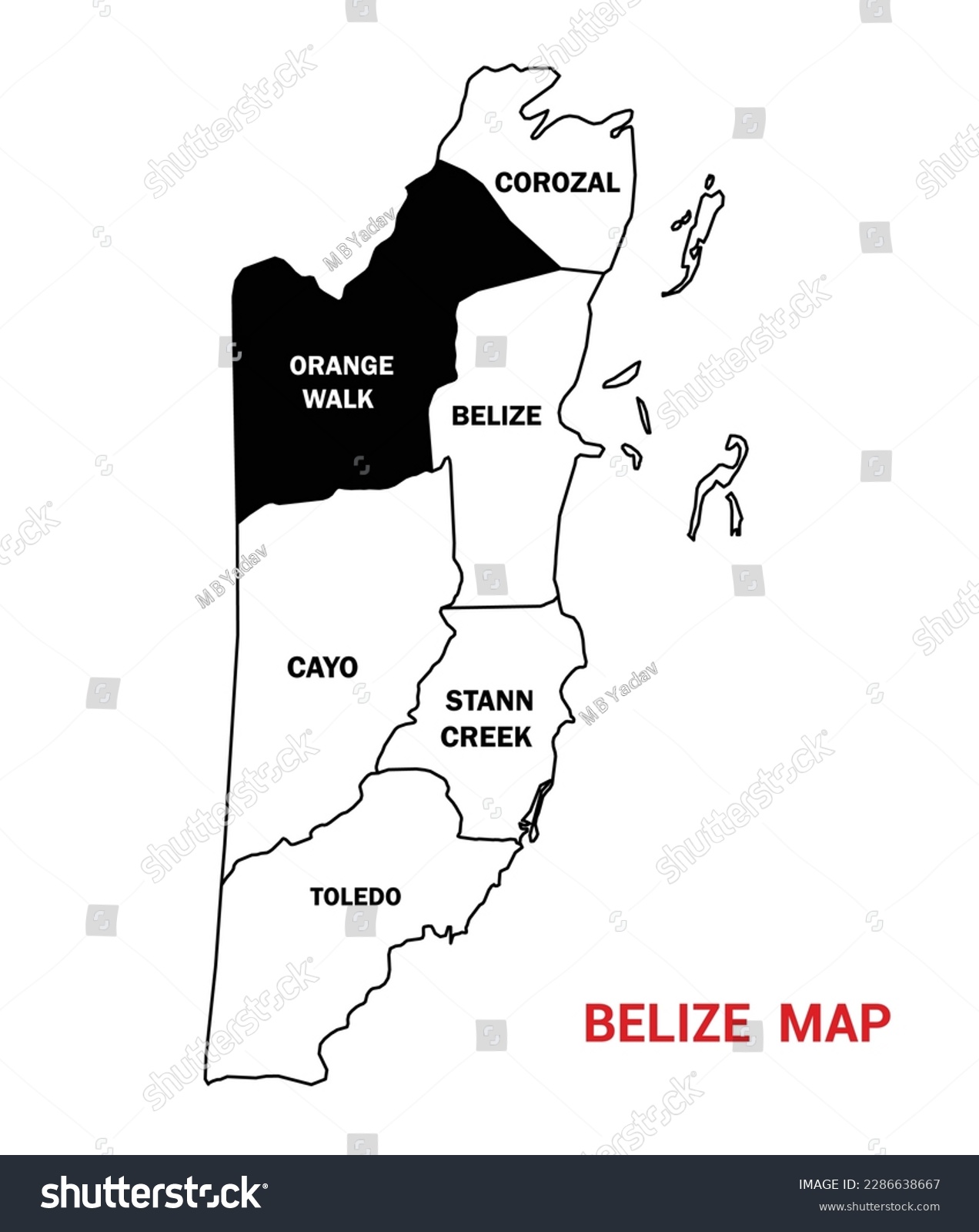 Map Of Orange Walk Map Of Belize Belize An Royalty Free Stock