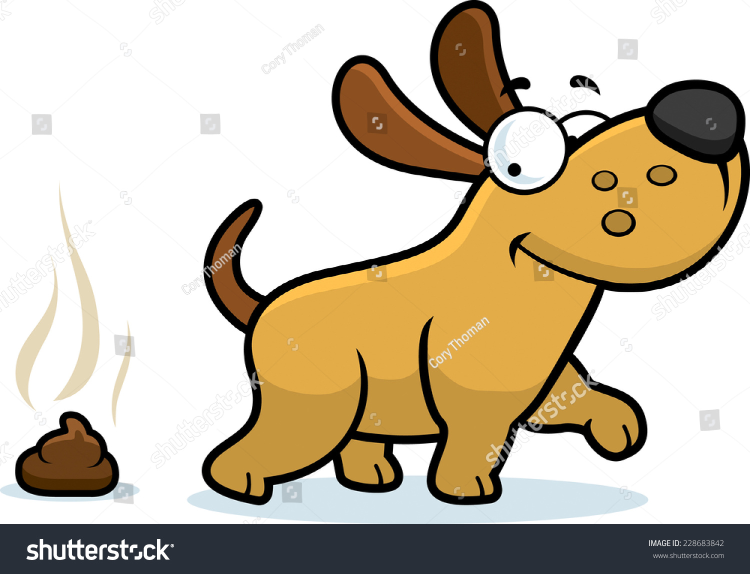 A cartoon illustration of a dog pooping. - Royalty Free Stock Vector ...