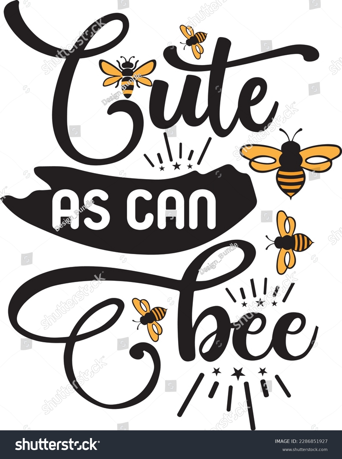 Cute As Can Bee Svg ,bee Svg Design, Bee Svg - Royalty Free Stock 