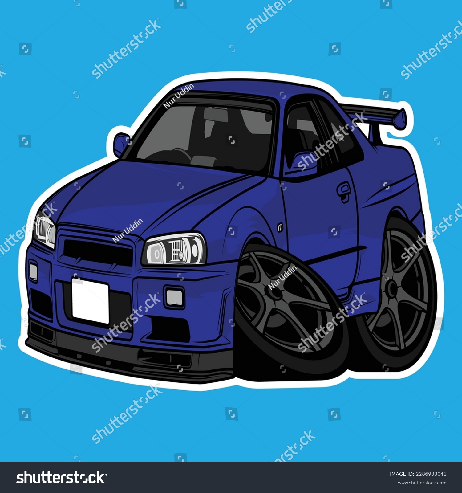 japanese car cartoon drawing illustration - Royalty Free Stock Vector ...