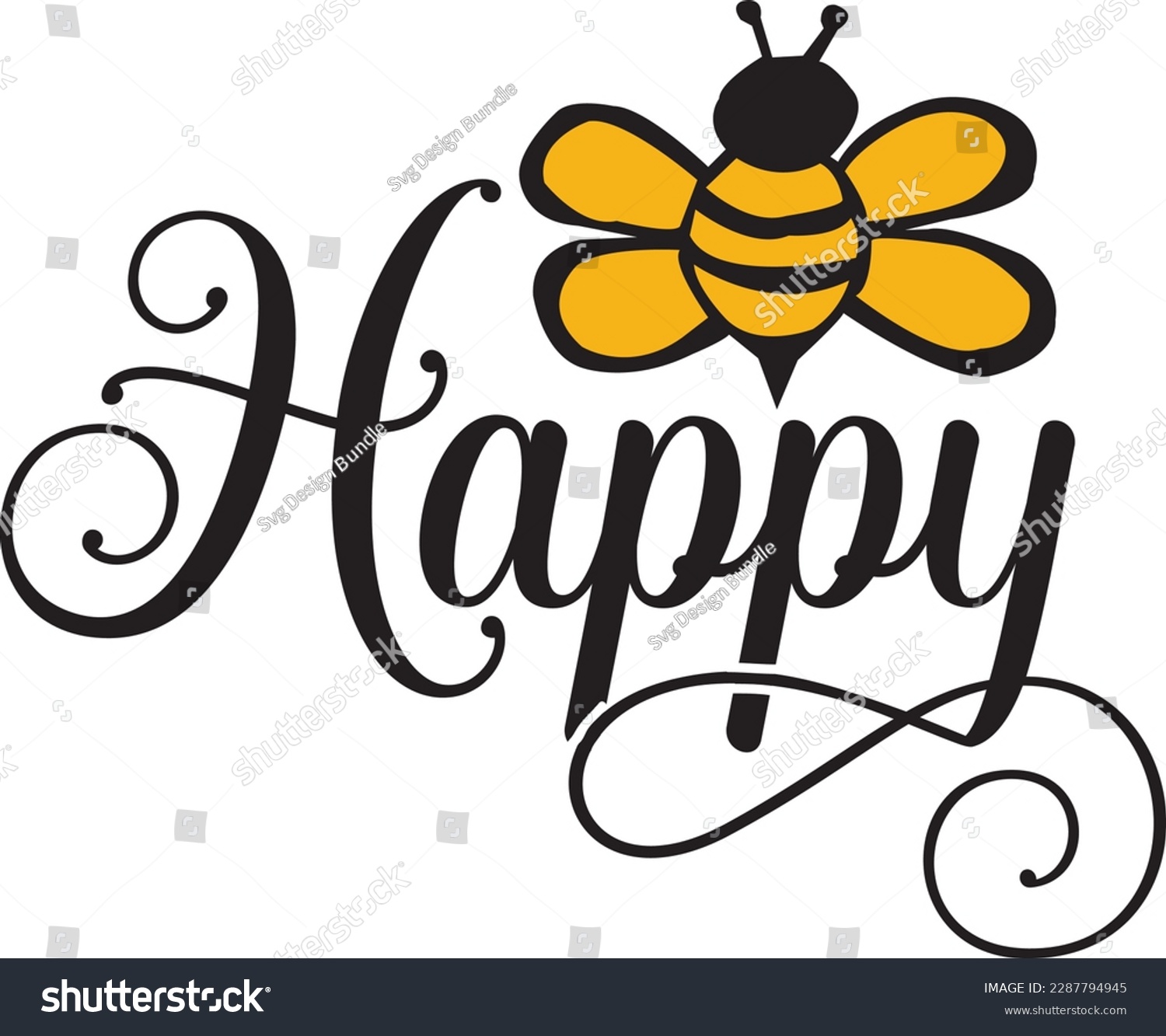 bee happy svg ,Bee svg Design, Bee svg bundle - Royalty Free Stock ...